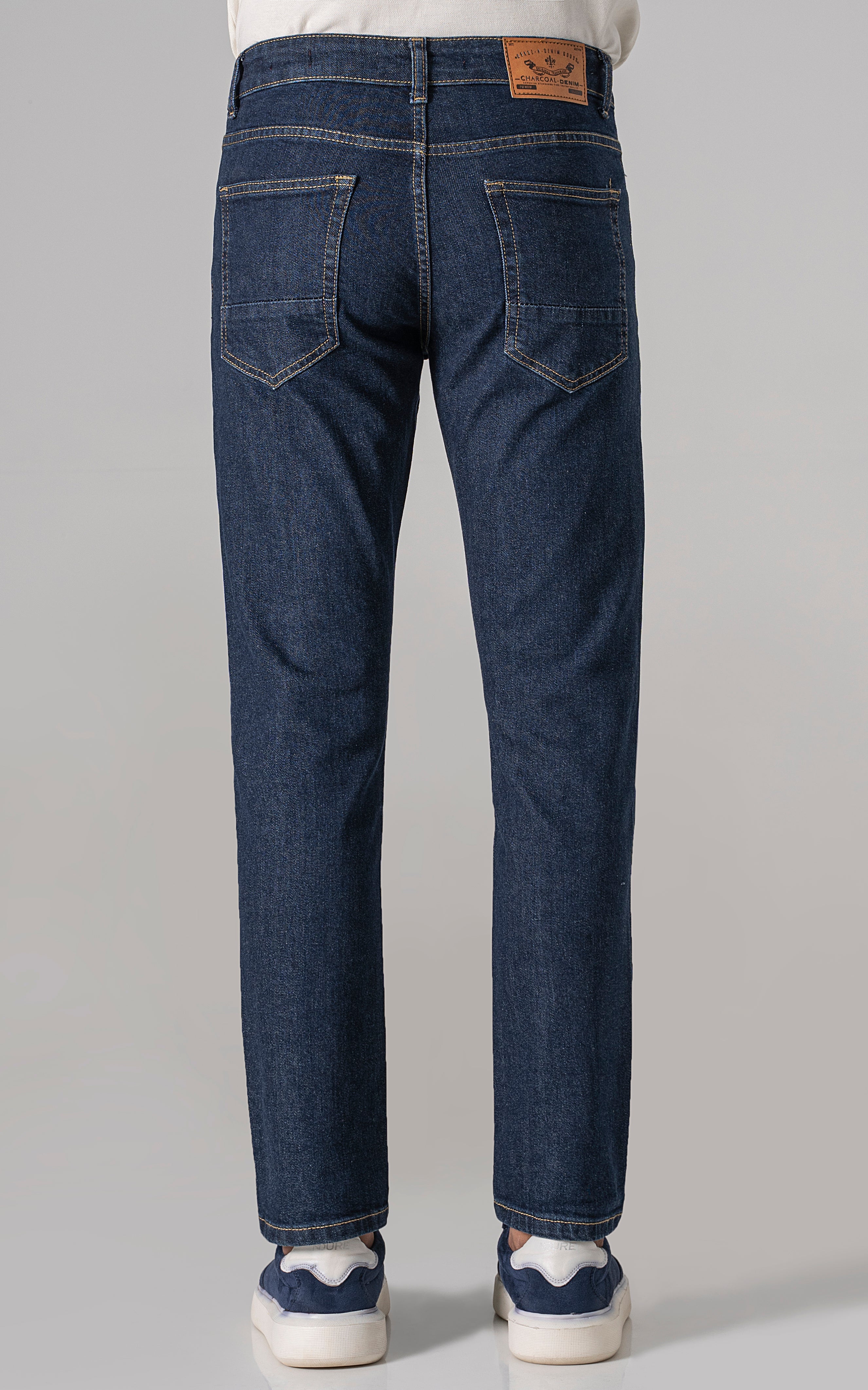 STRAIGHT LEG DENIM JEANS DARK BLUE