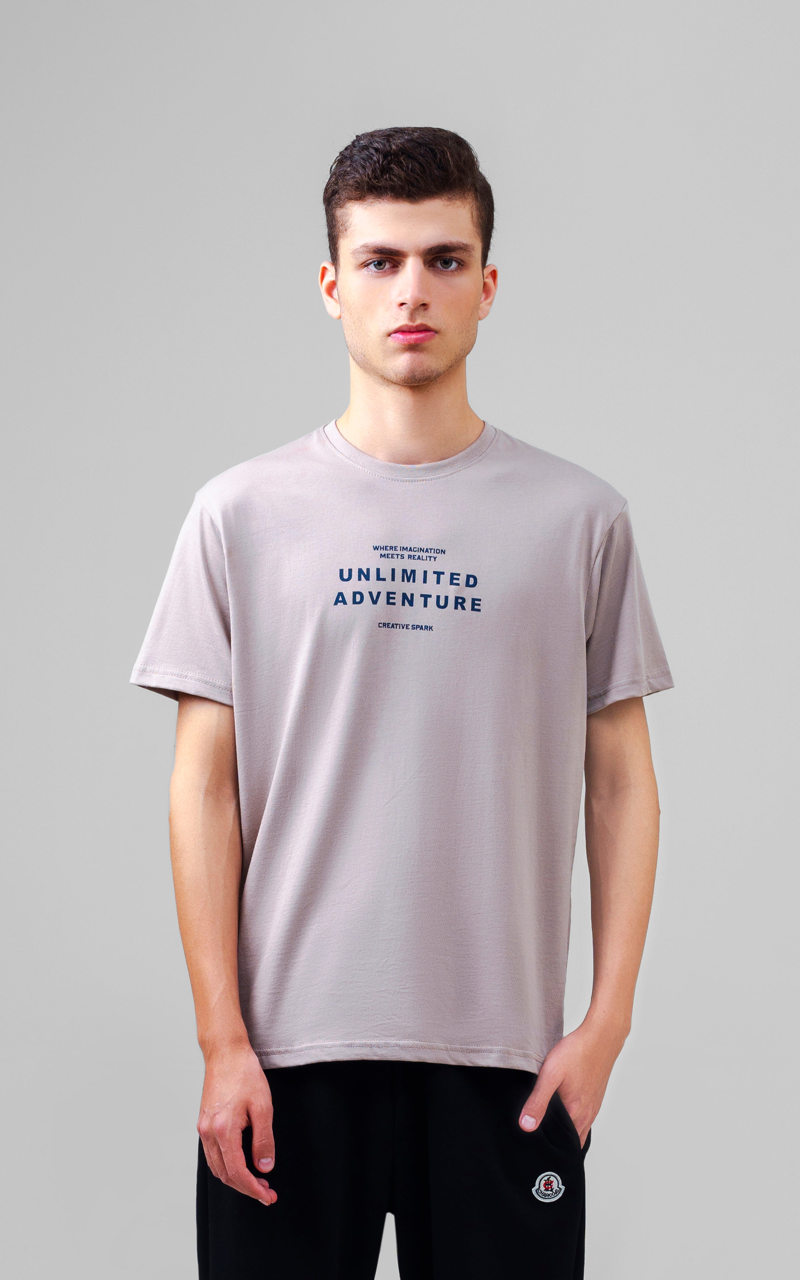 REGULAR FIT GRAPHIC T-SHIRT KHAKI