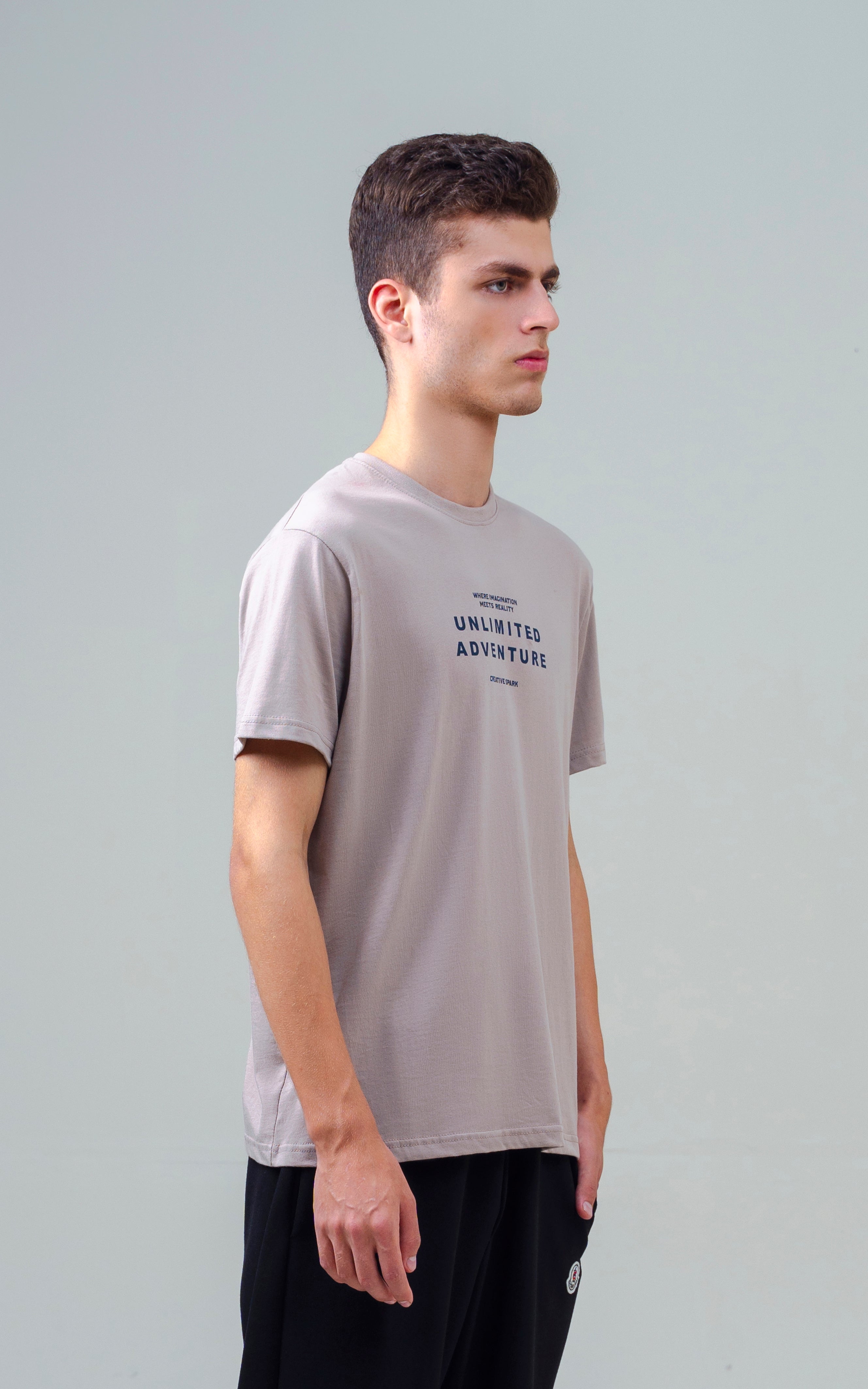 REGULAR FIT GRAPHIC T-SHIRT KHAKI