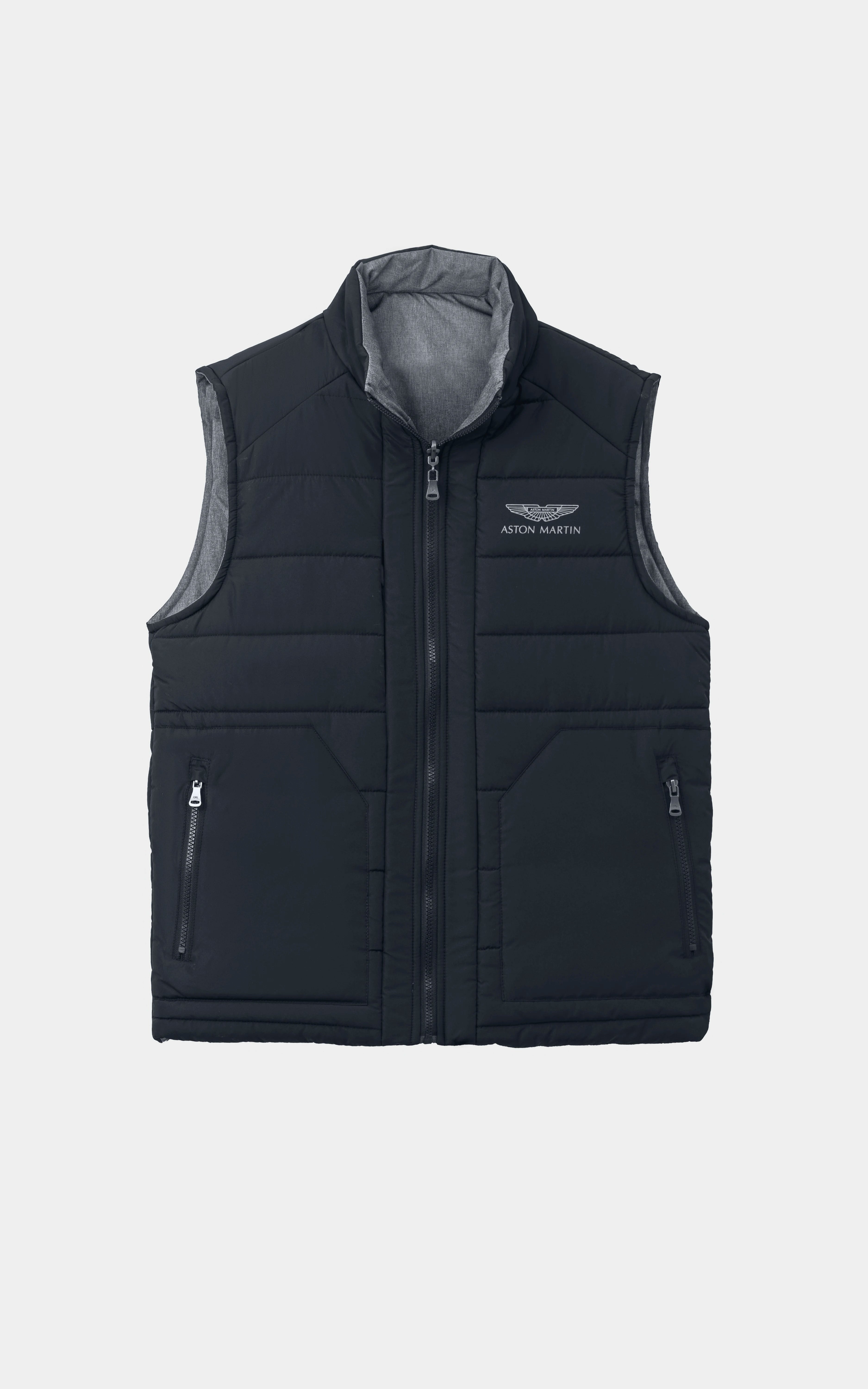 SMART FIT SLEEVELESS REVERSIBLE JACKET BLACK GREY MELANGE