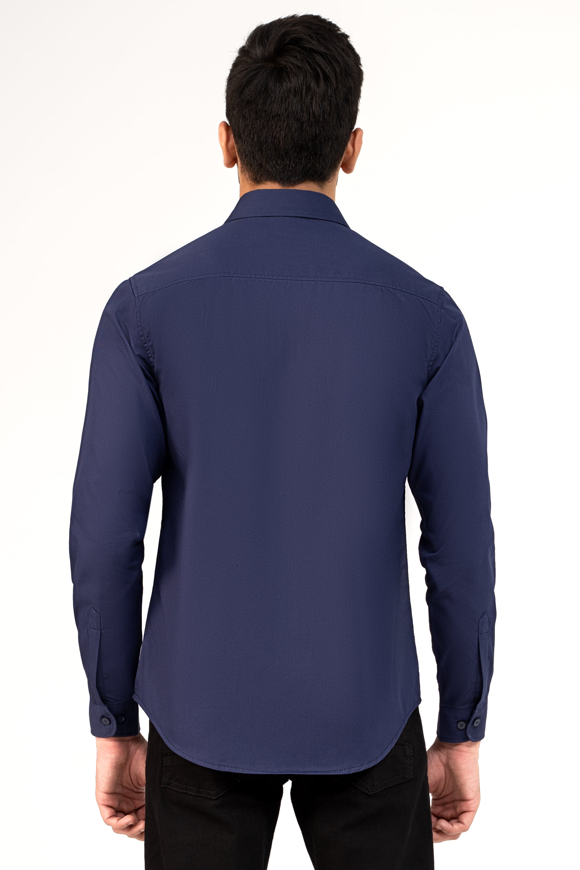 CASUAL SHIRT BLUE TEXTURED