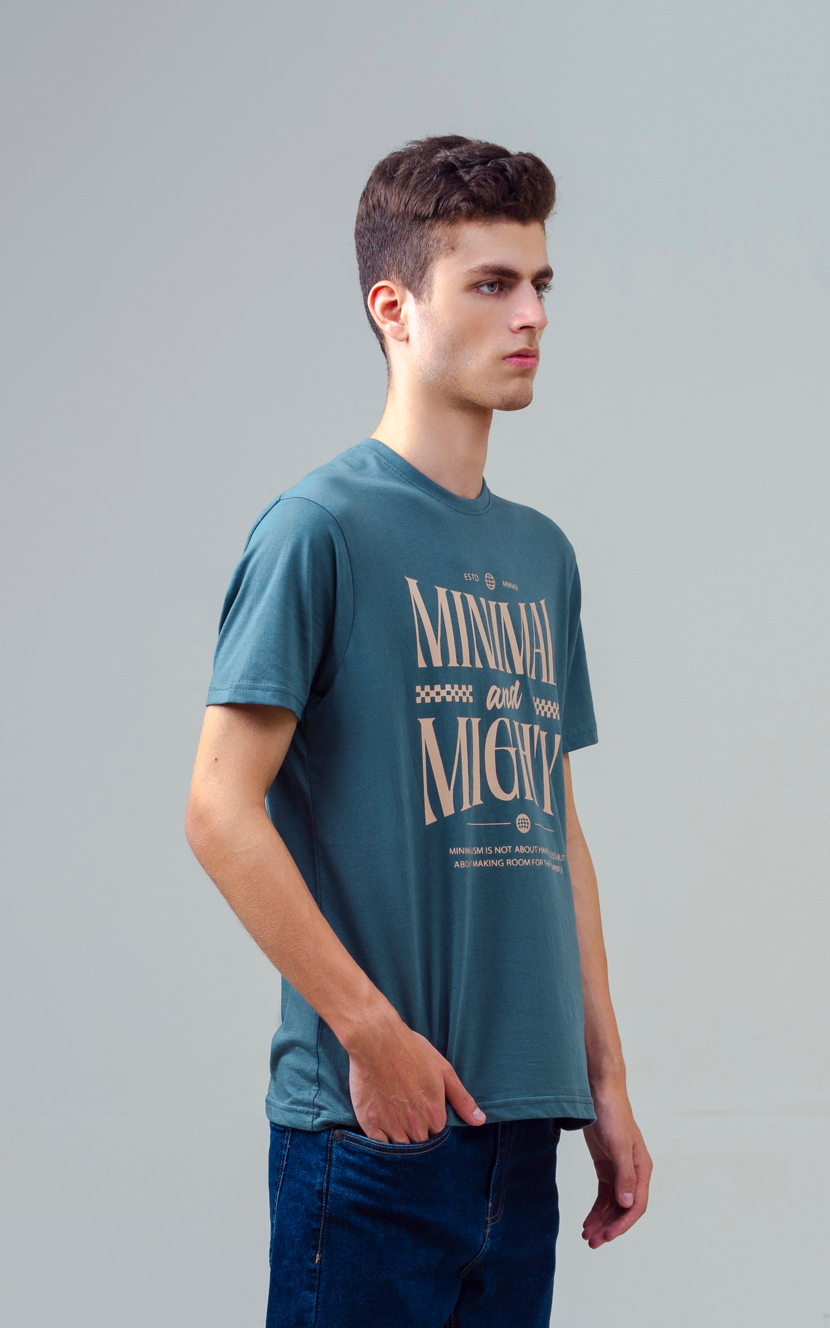REGULAR FIT GRAPHIC T-SHIRT SEA GREEN