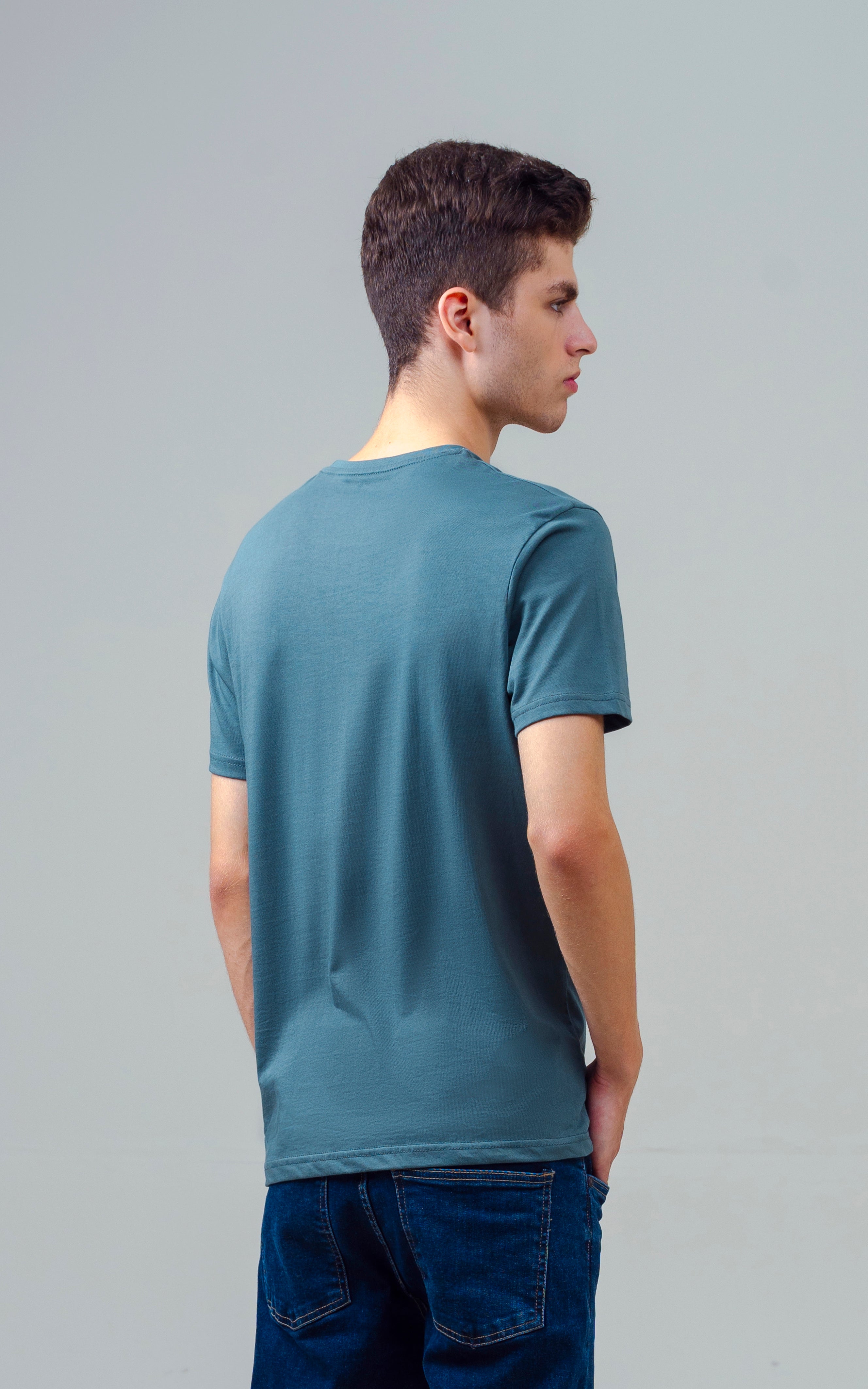 REGULAR FIT GRAPHIC T-SHIRT SEA GREEN