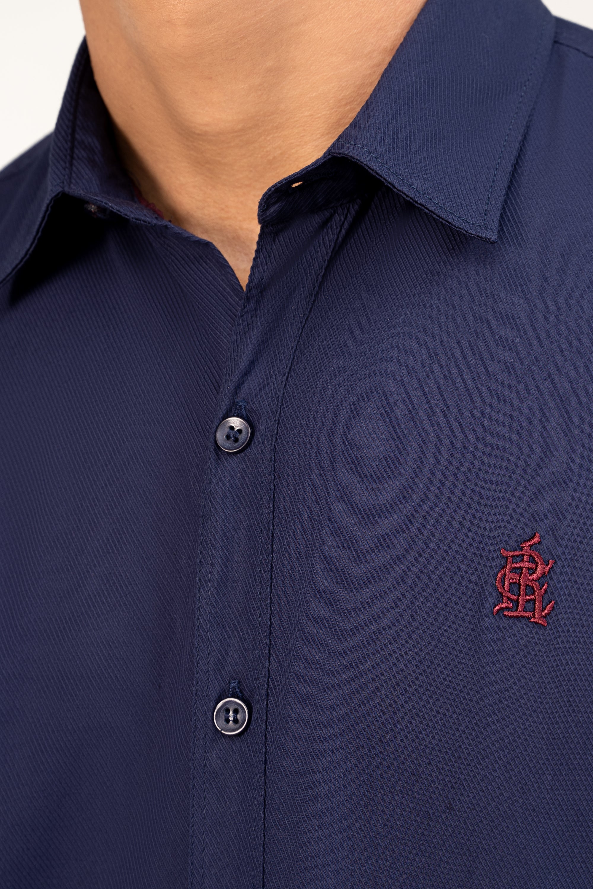 CASUAL SHIRT BLUE TEXTURED