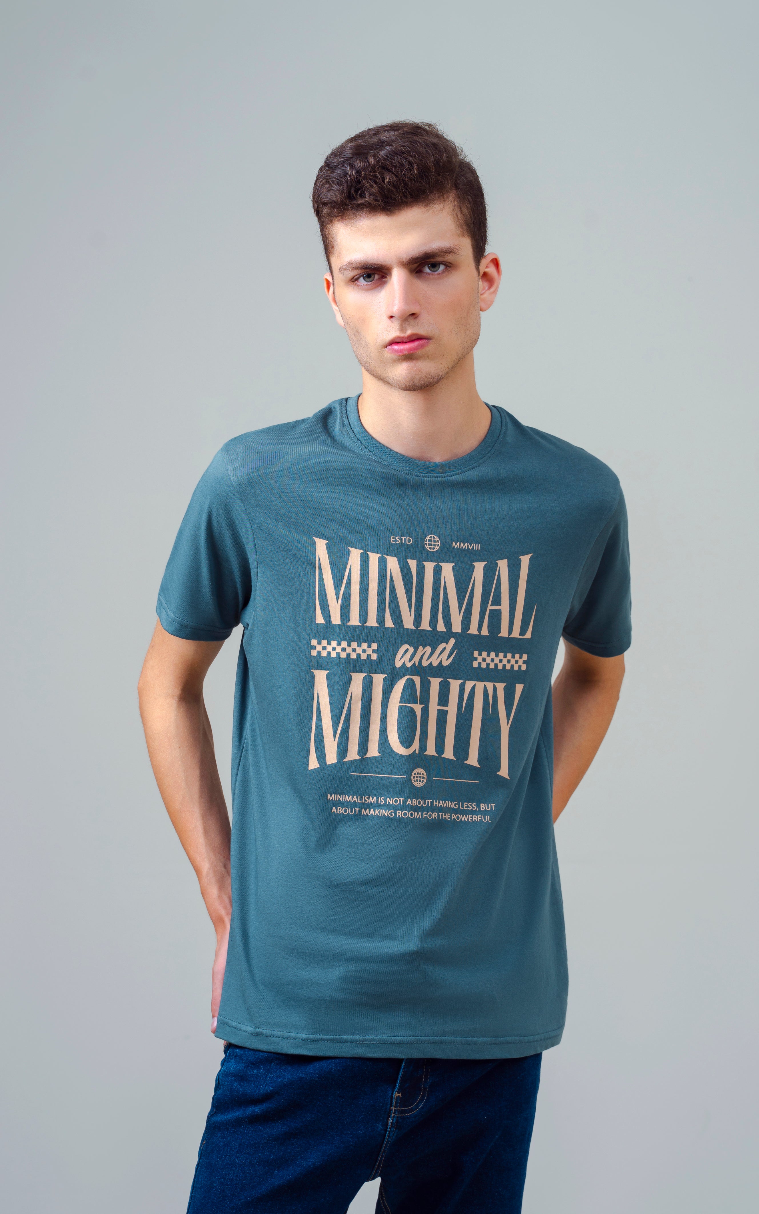 REGULAR FIT GRAPHIC T-SHIRT SEA GREEN