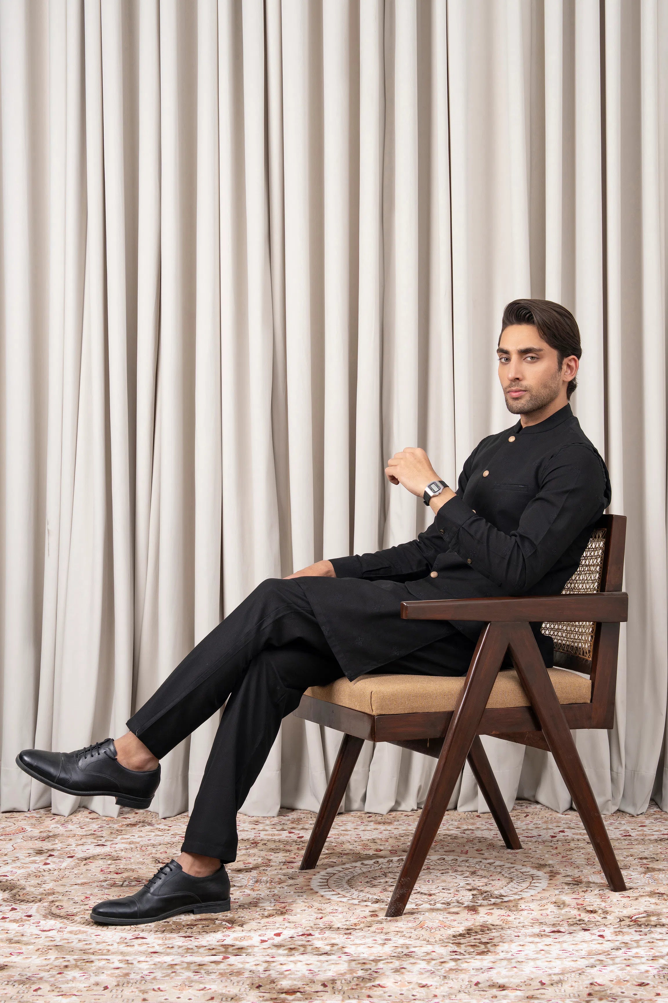 EMBROIDERED WAISTCOAT | PREMIUM COLLECTION BLACK