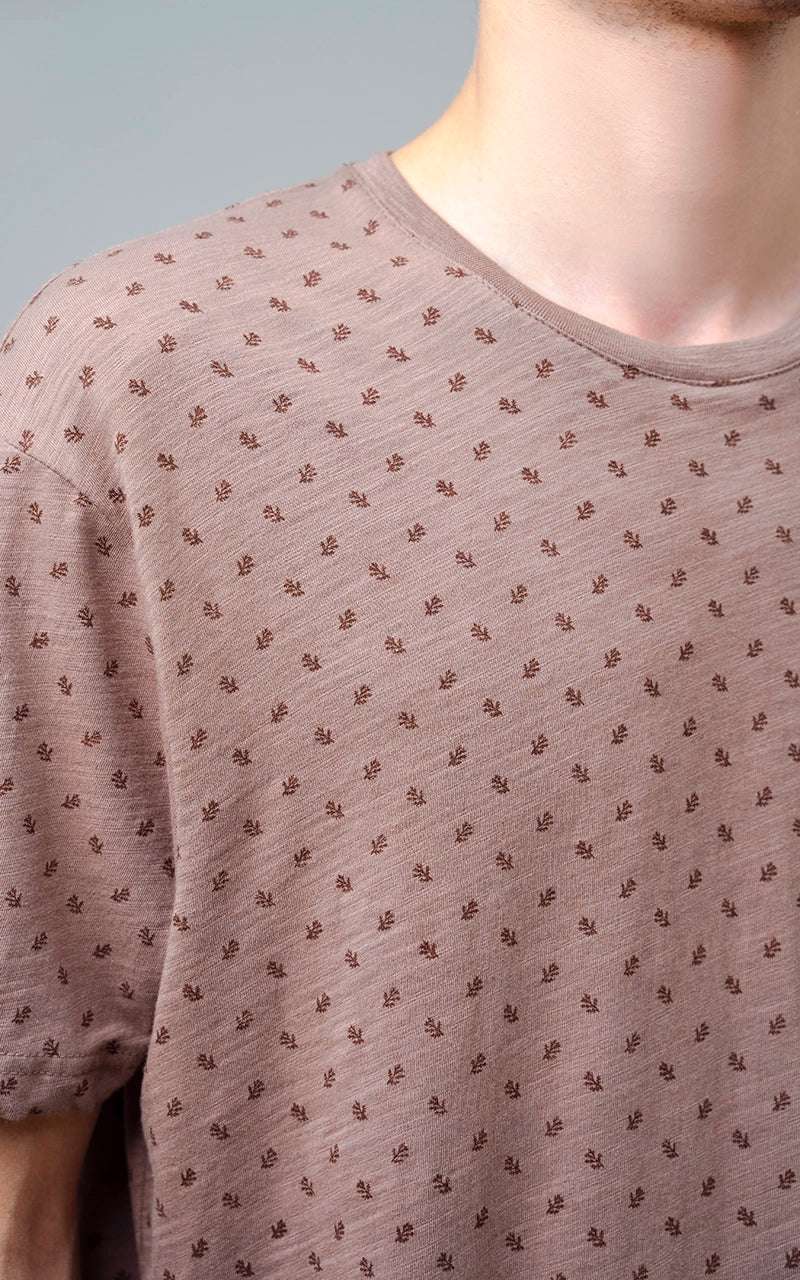 REGULAR FIT PRINTED T SHIRT KHAKI