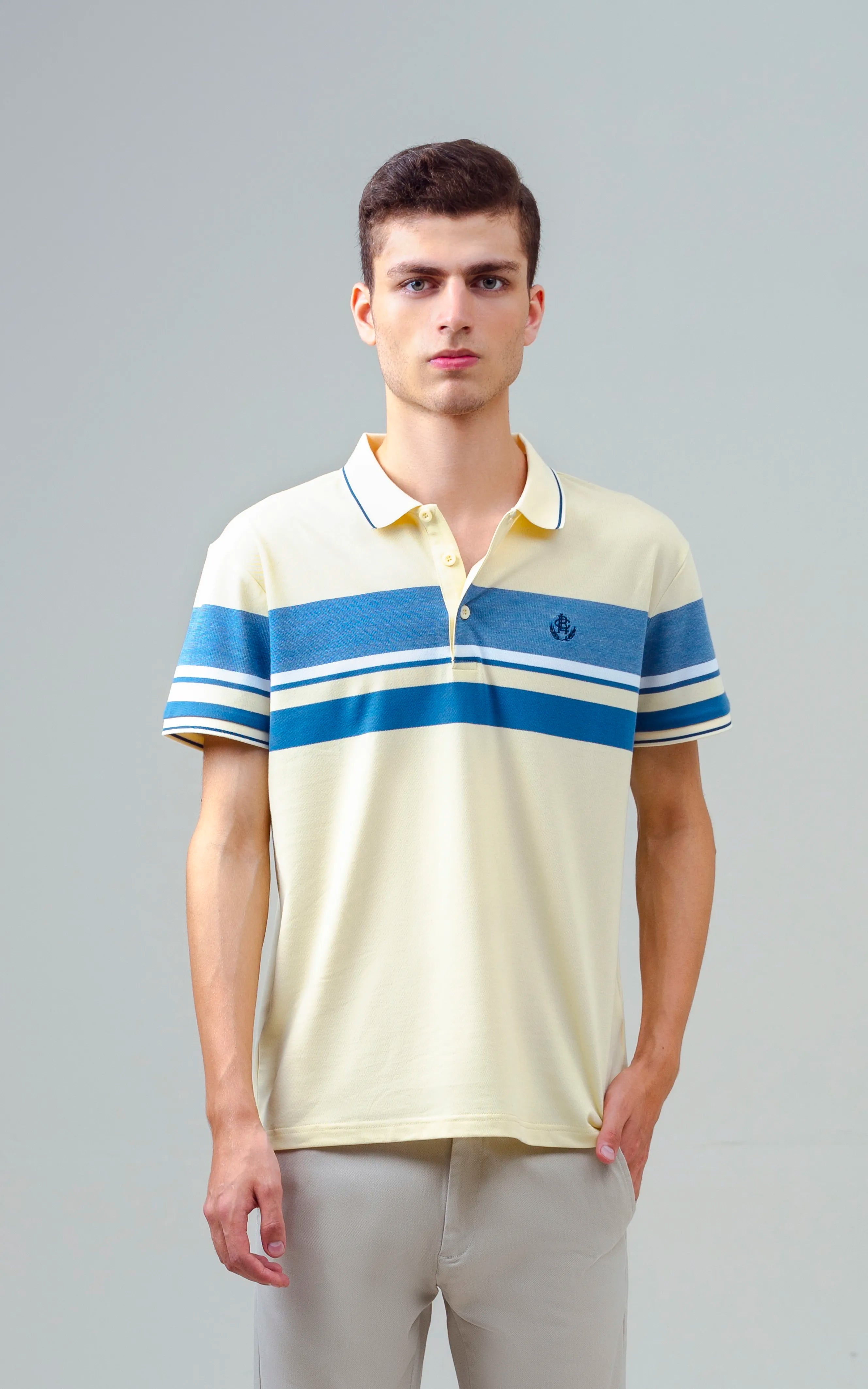 EXECUTIVE ENGINEERED STRIPE POLO LIME YELLOW