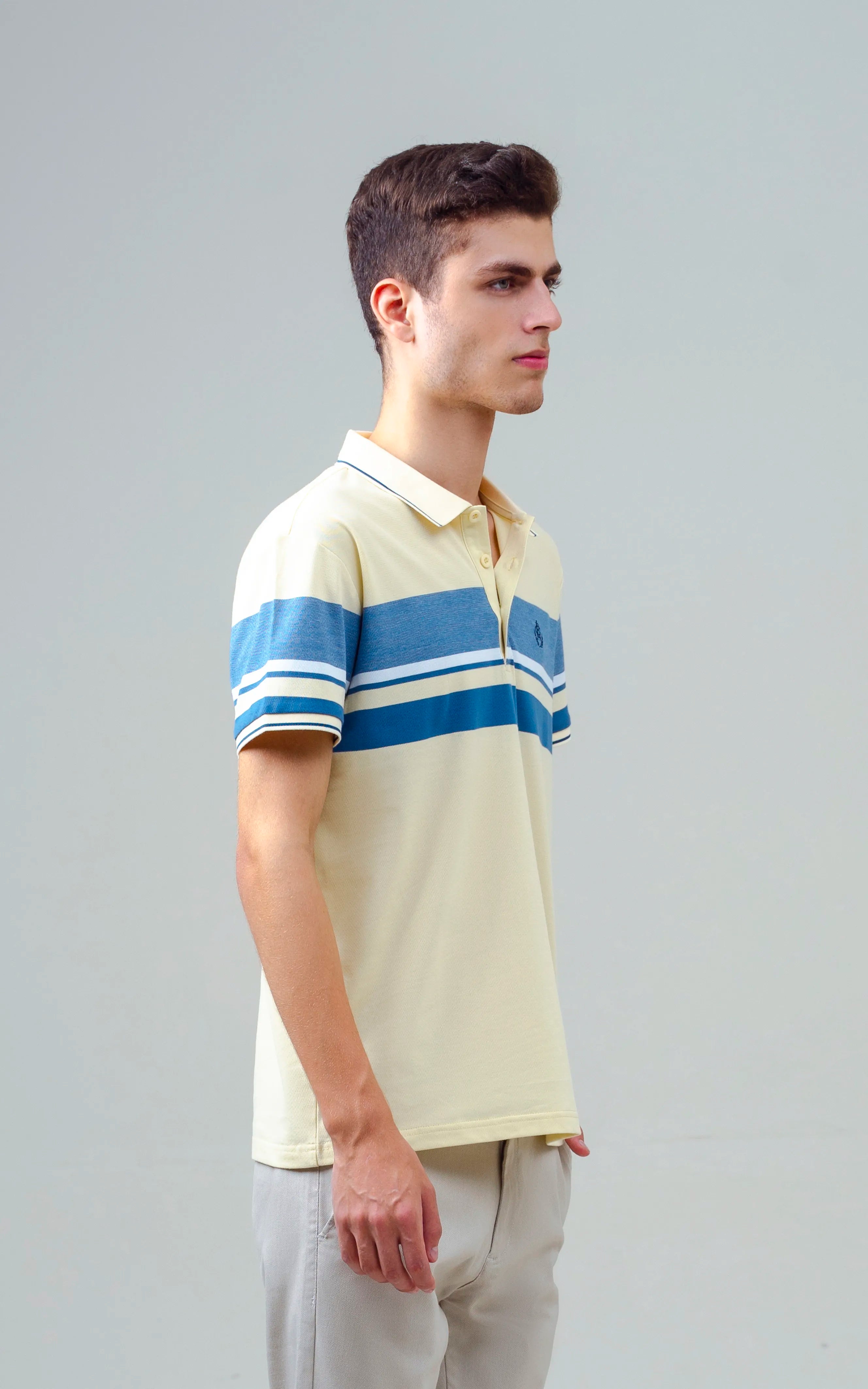 EXECUTIVE ENGINEERED STRIPE POLO LIME YELLOW