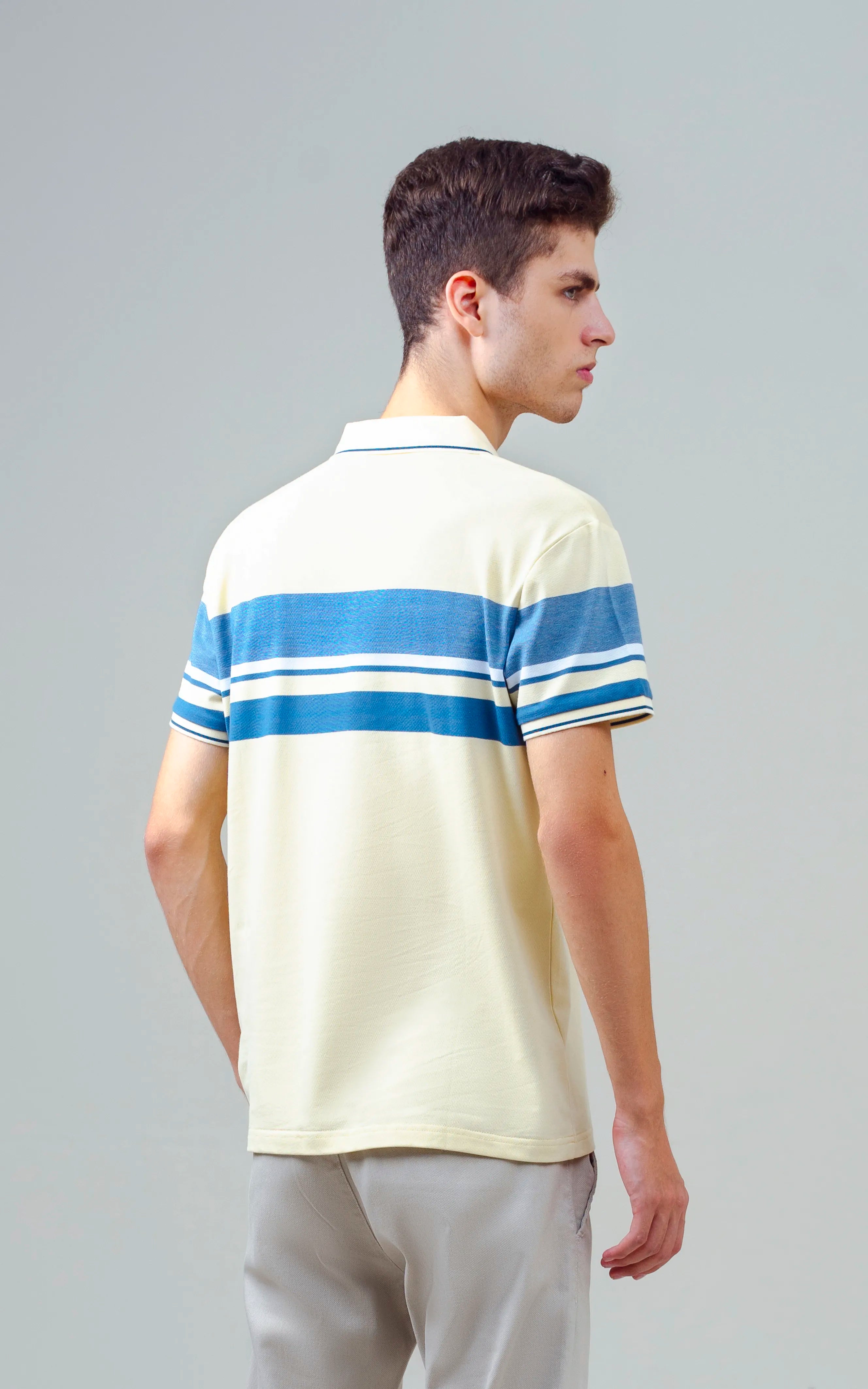 EXECUTIVE ENGINEERED STRIPE POLO LIME YELLOW