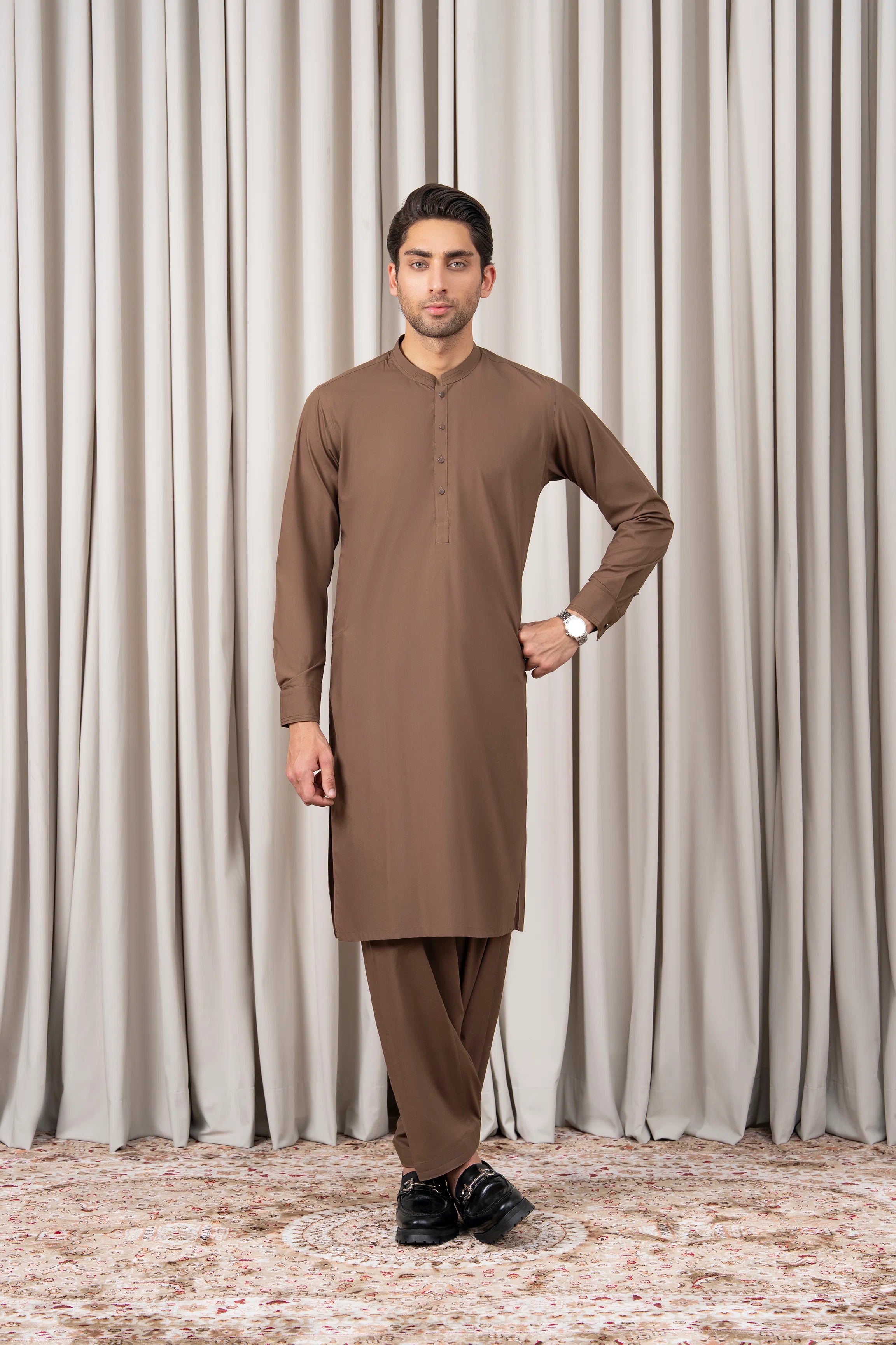 BLENDED KAMEEZ SHALWAR - PREMIUM COLLECTION BROWN