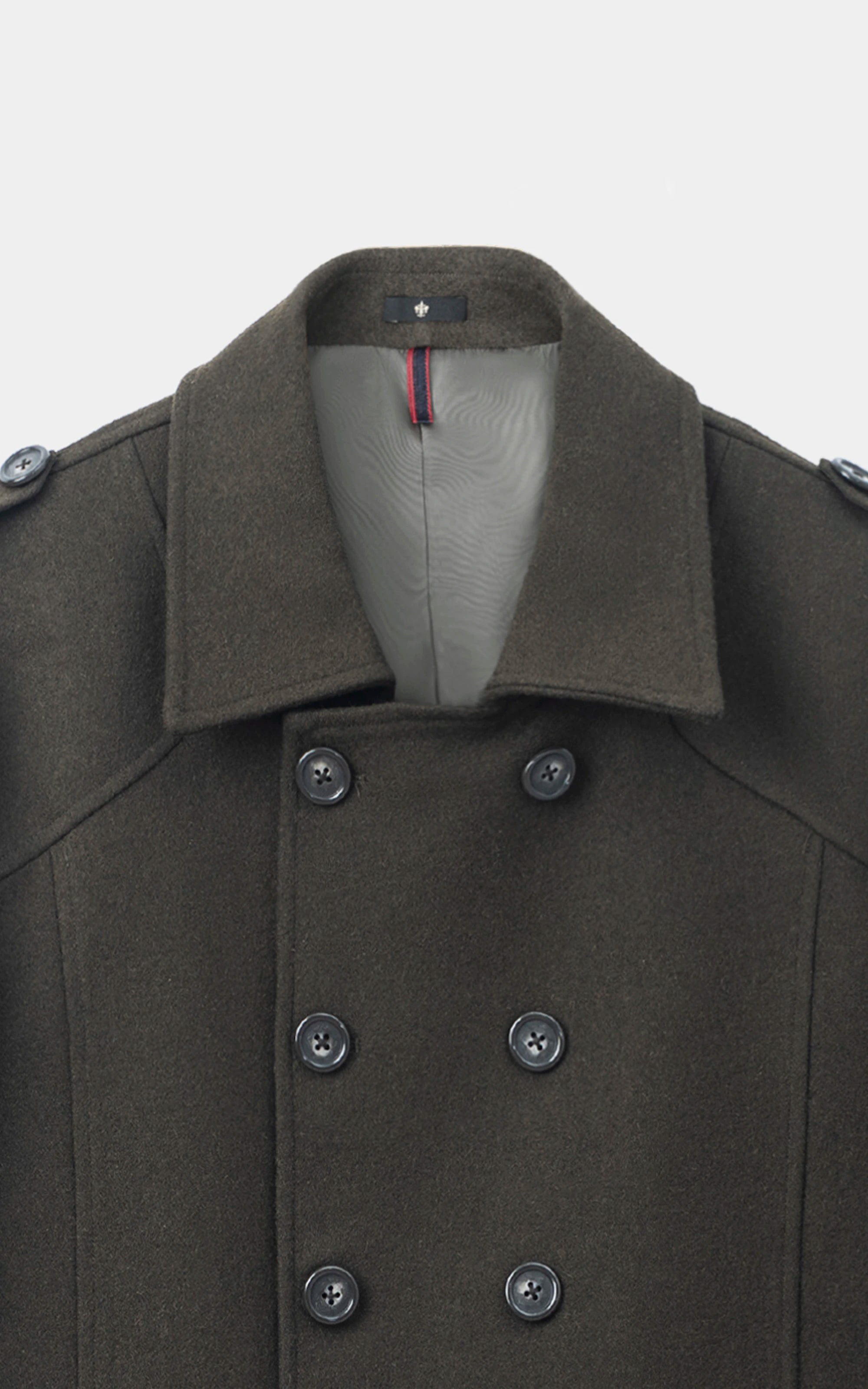 DOUBLE BREASTED PEACOAT OLIVE