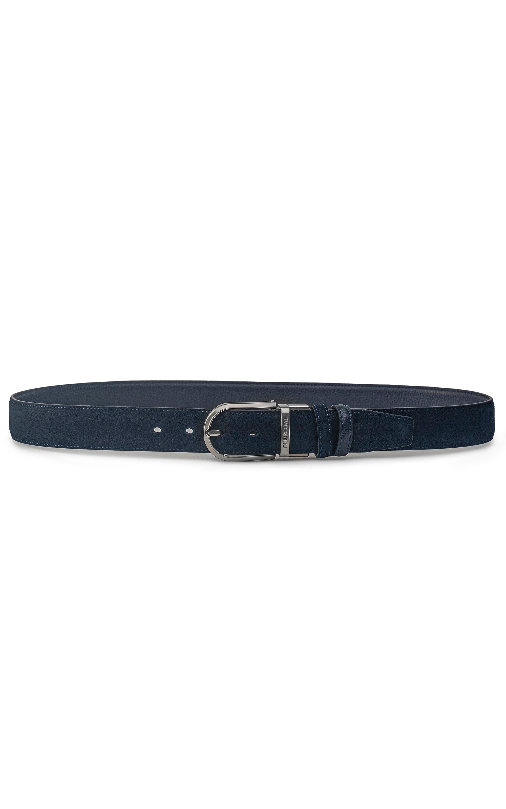 Suede Leather Reversible Belt dark Blue