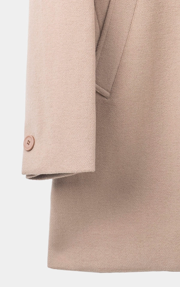 NOTCH LAPEL SMART FIT LONG COAT KHAKI