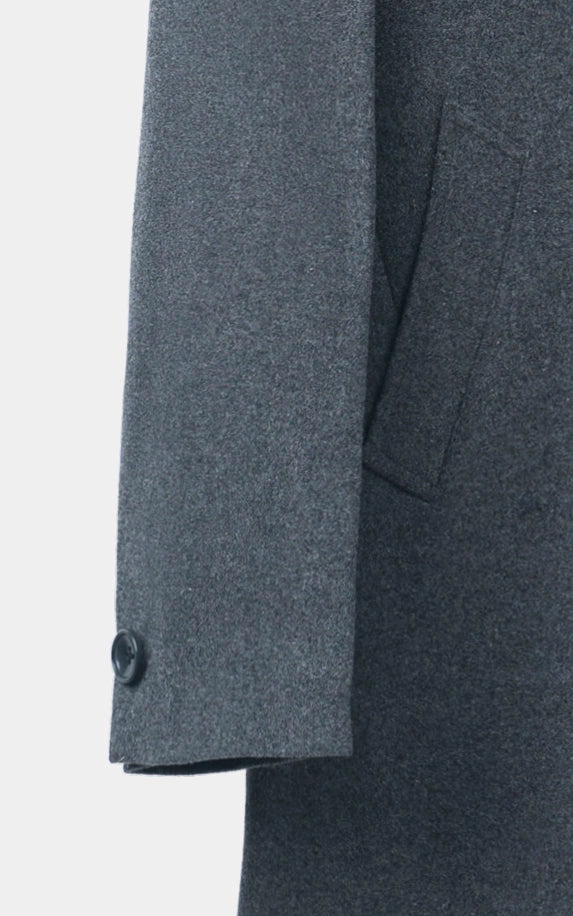 NOTCH LAPEL SMART FIT LONG COAT CHARCOAL