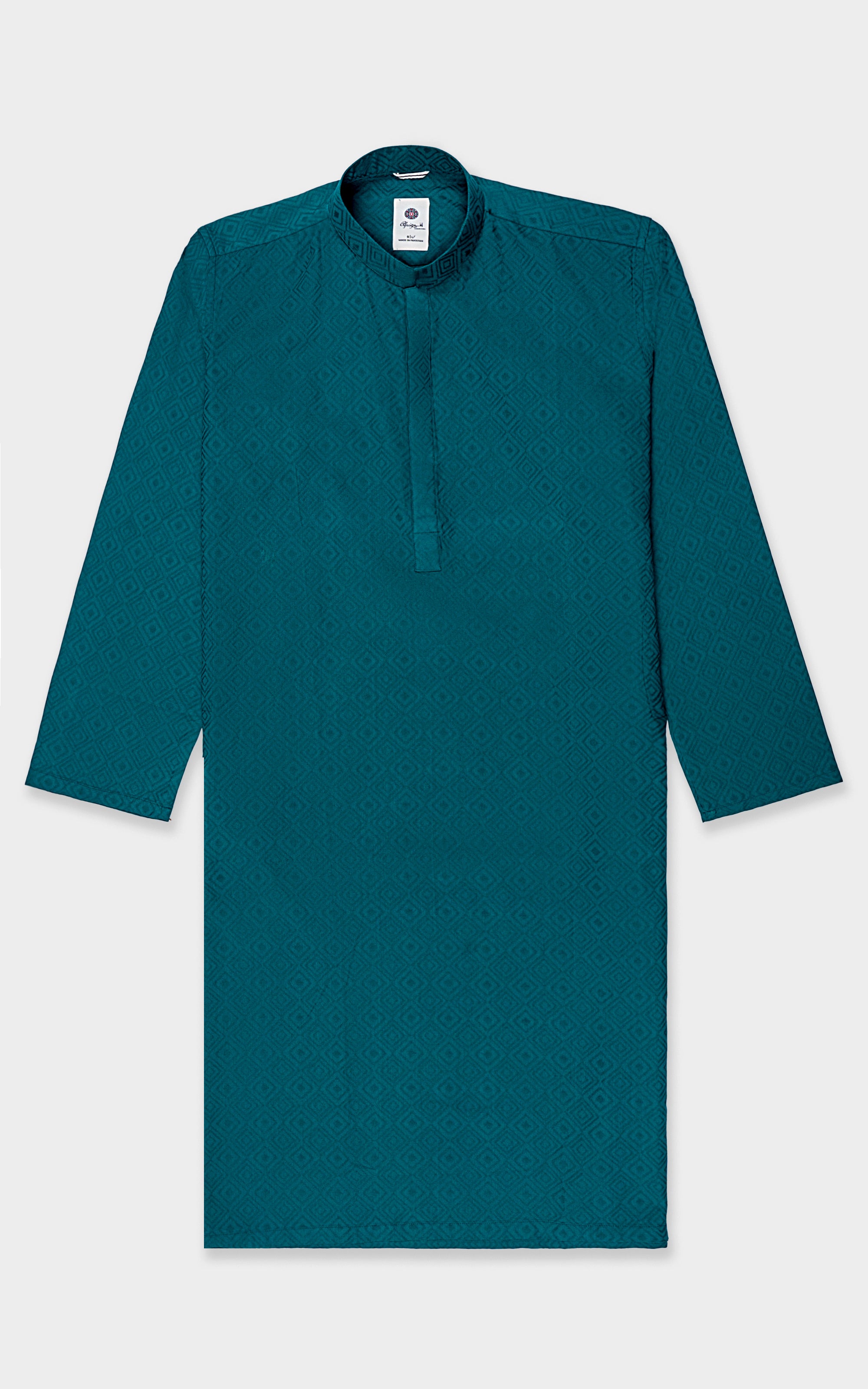 KURTA BAN COLLAR TURQUOISE