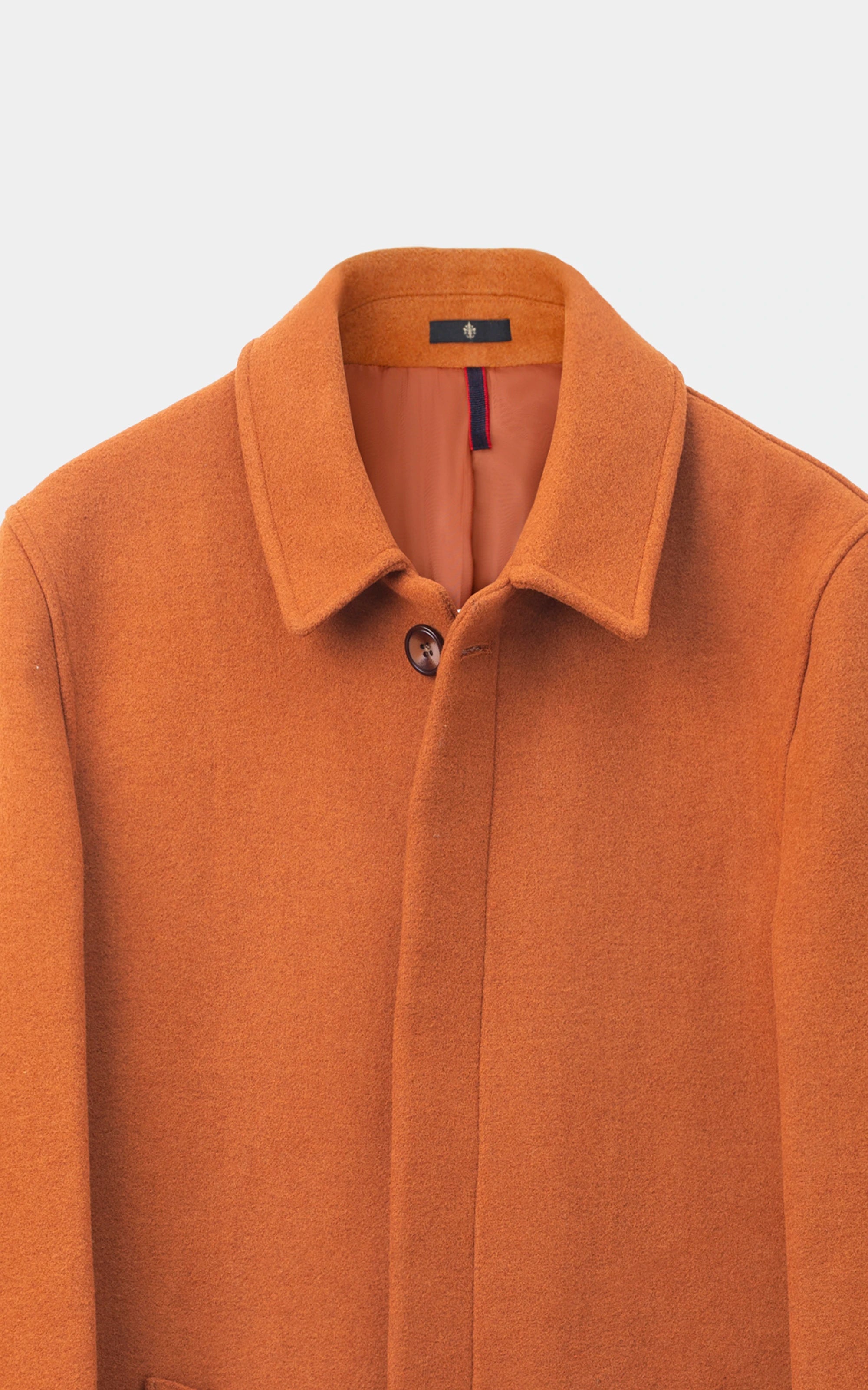 BUTTON FRONT LONG COAT RUST