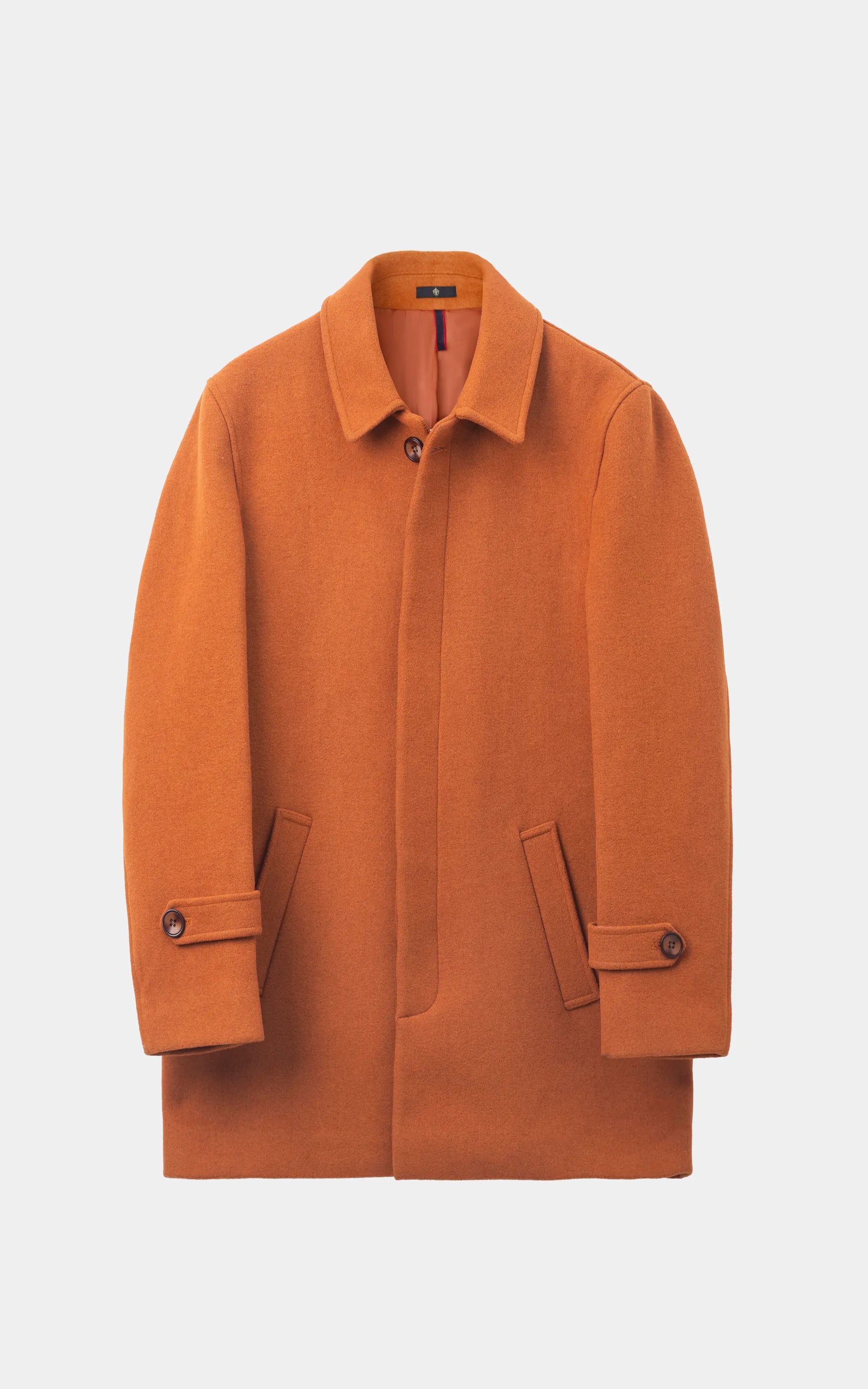 BUTTON FRONT LONG COAT RUST