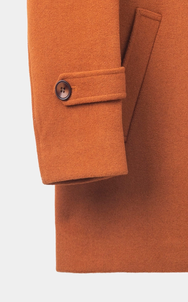 BUTTON FRONT LONG COAT RUST