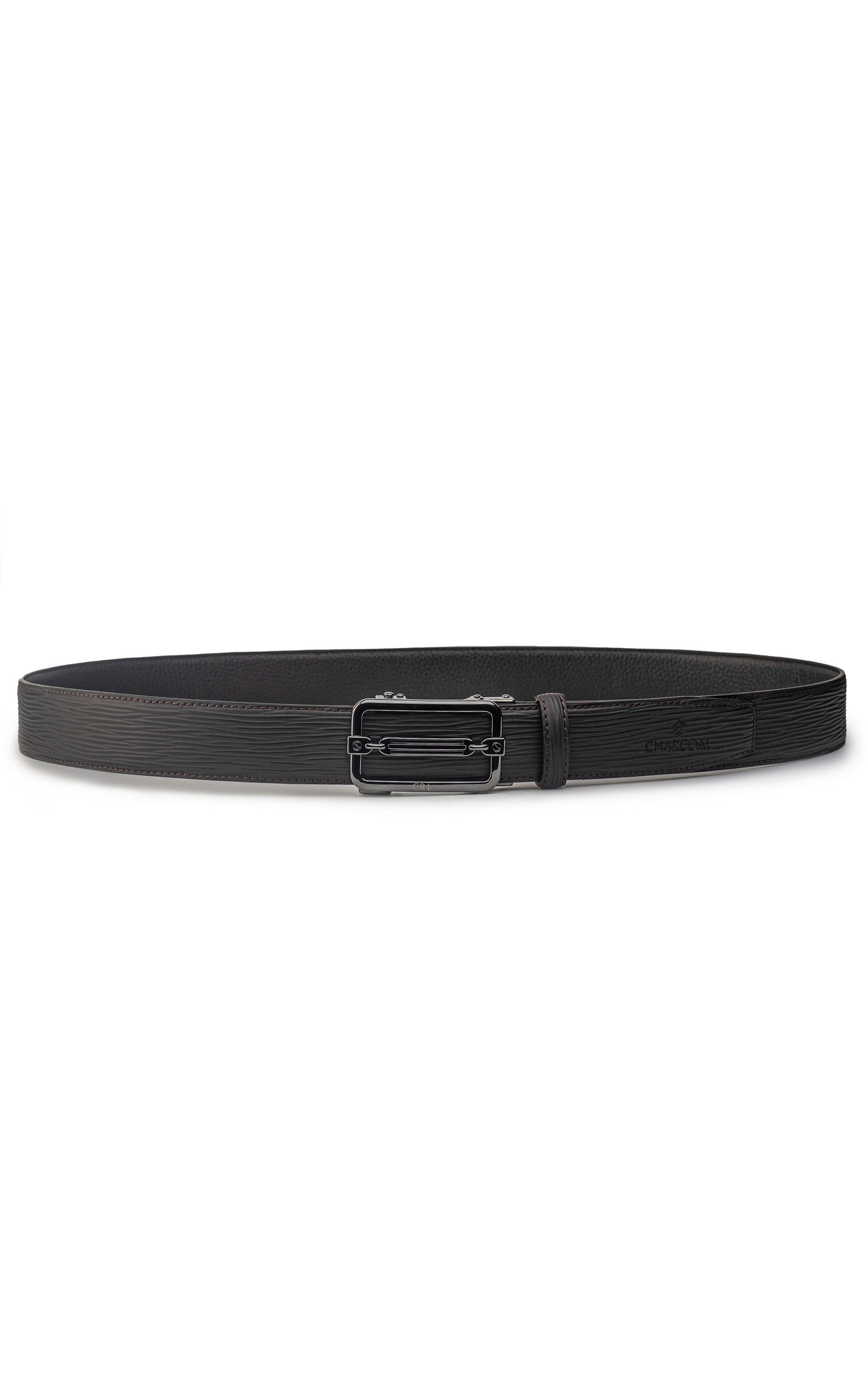 Self Textured  Formal Belt Black