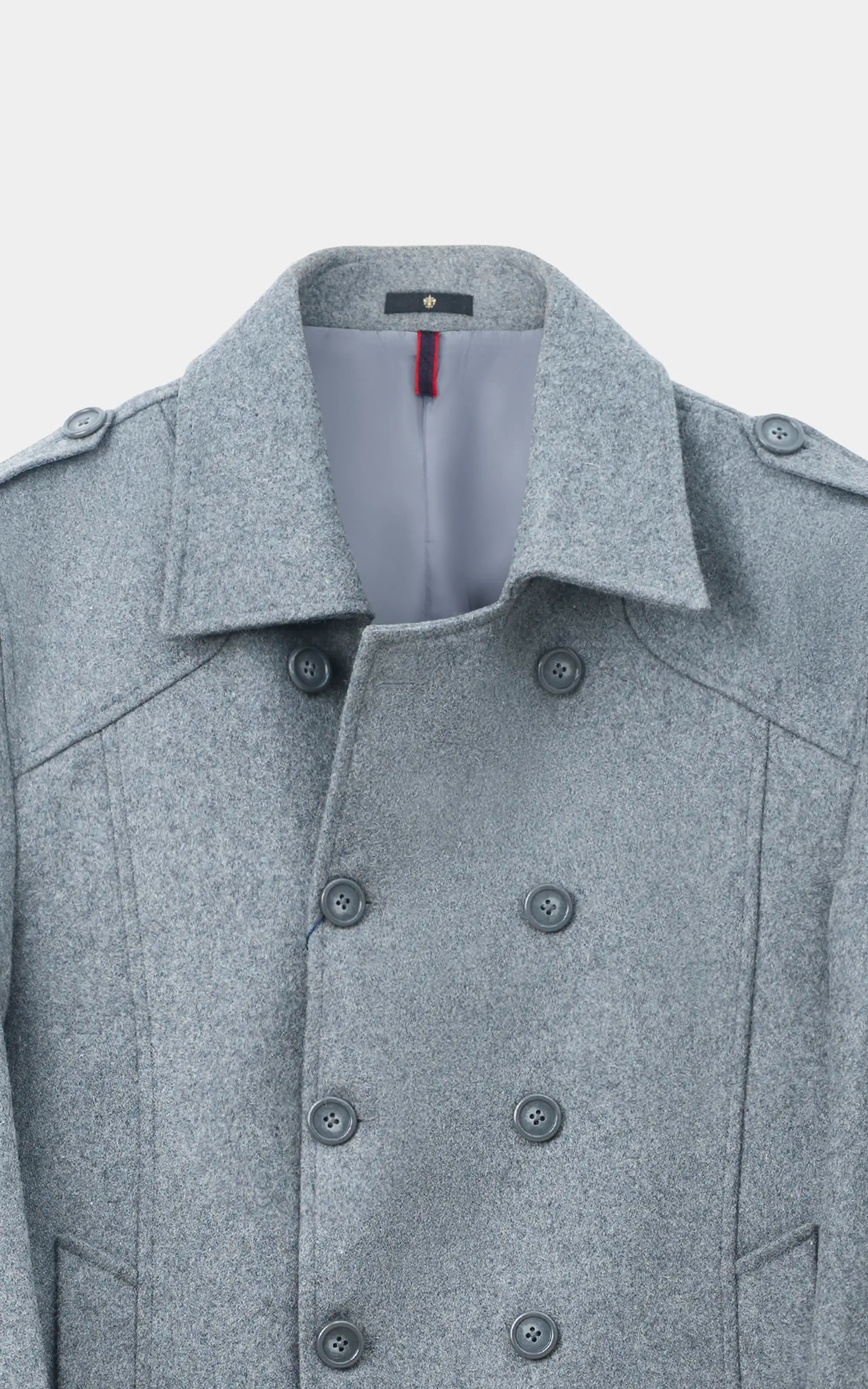 DOUBLE BREASTED PEACOAT GREY