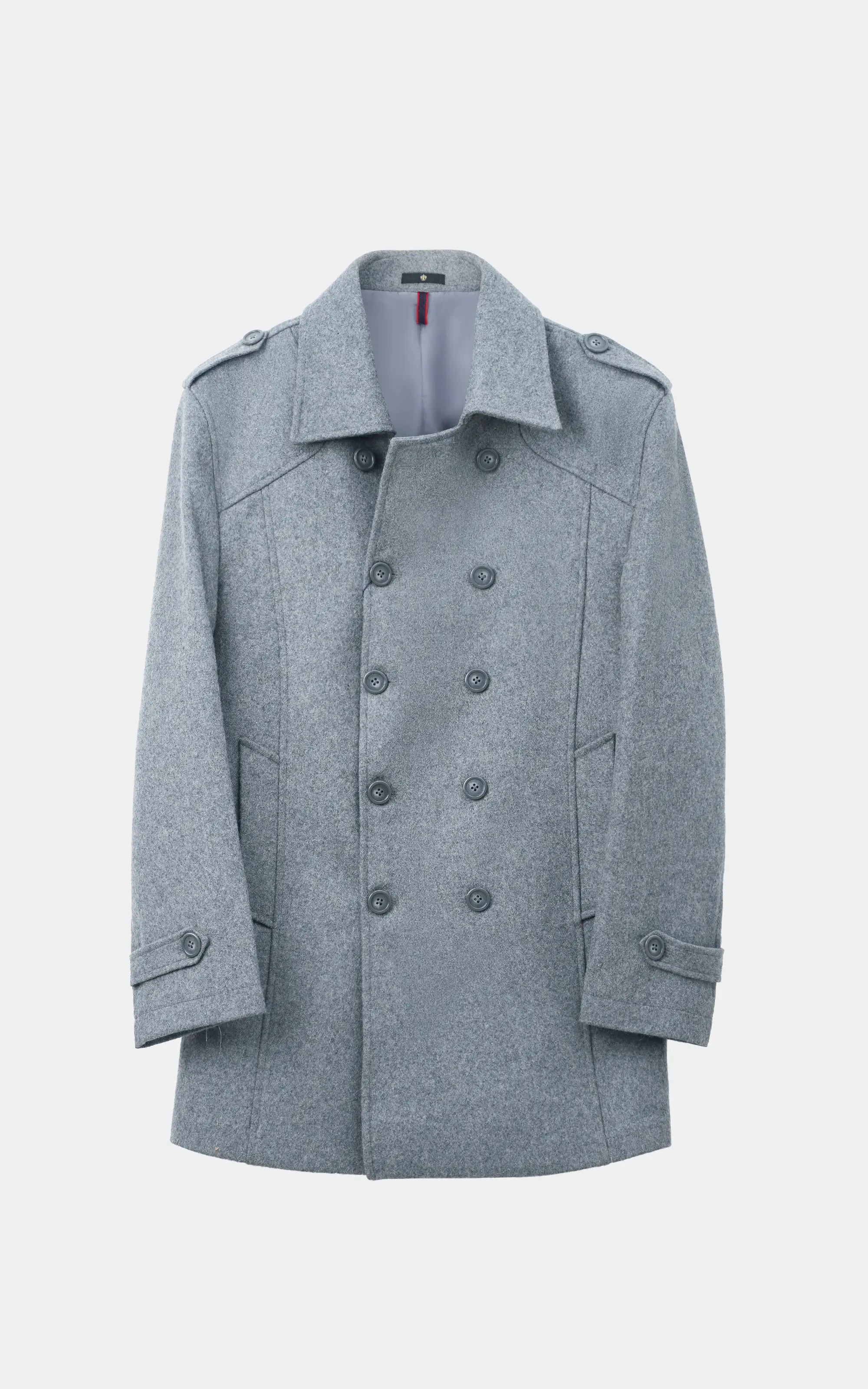 DOUBLE BREASTED PEACOAT GREY