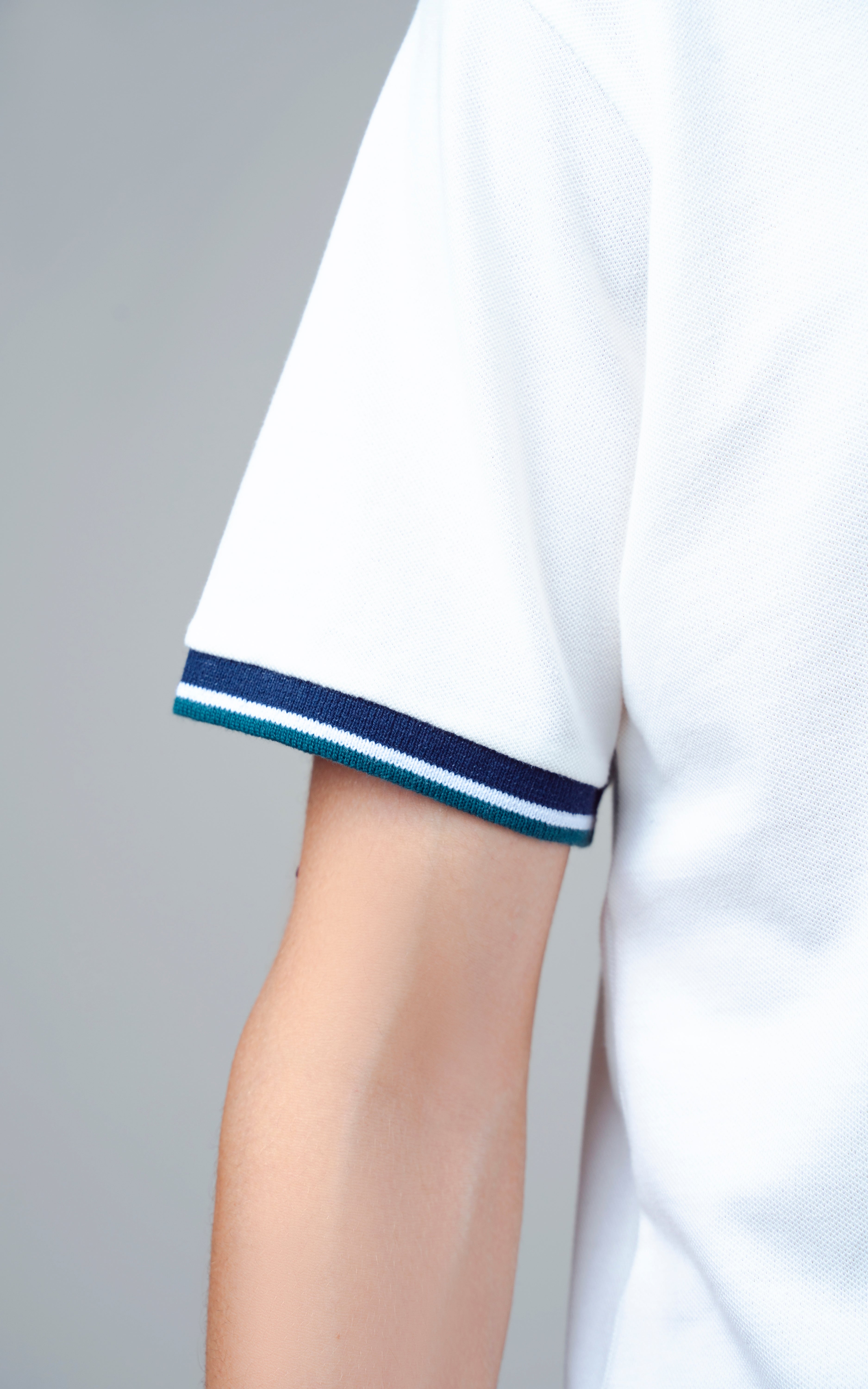 CONTRAST TIPPING COLLAR POLO SHIRT OFF WHITE