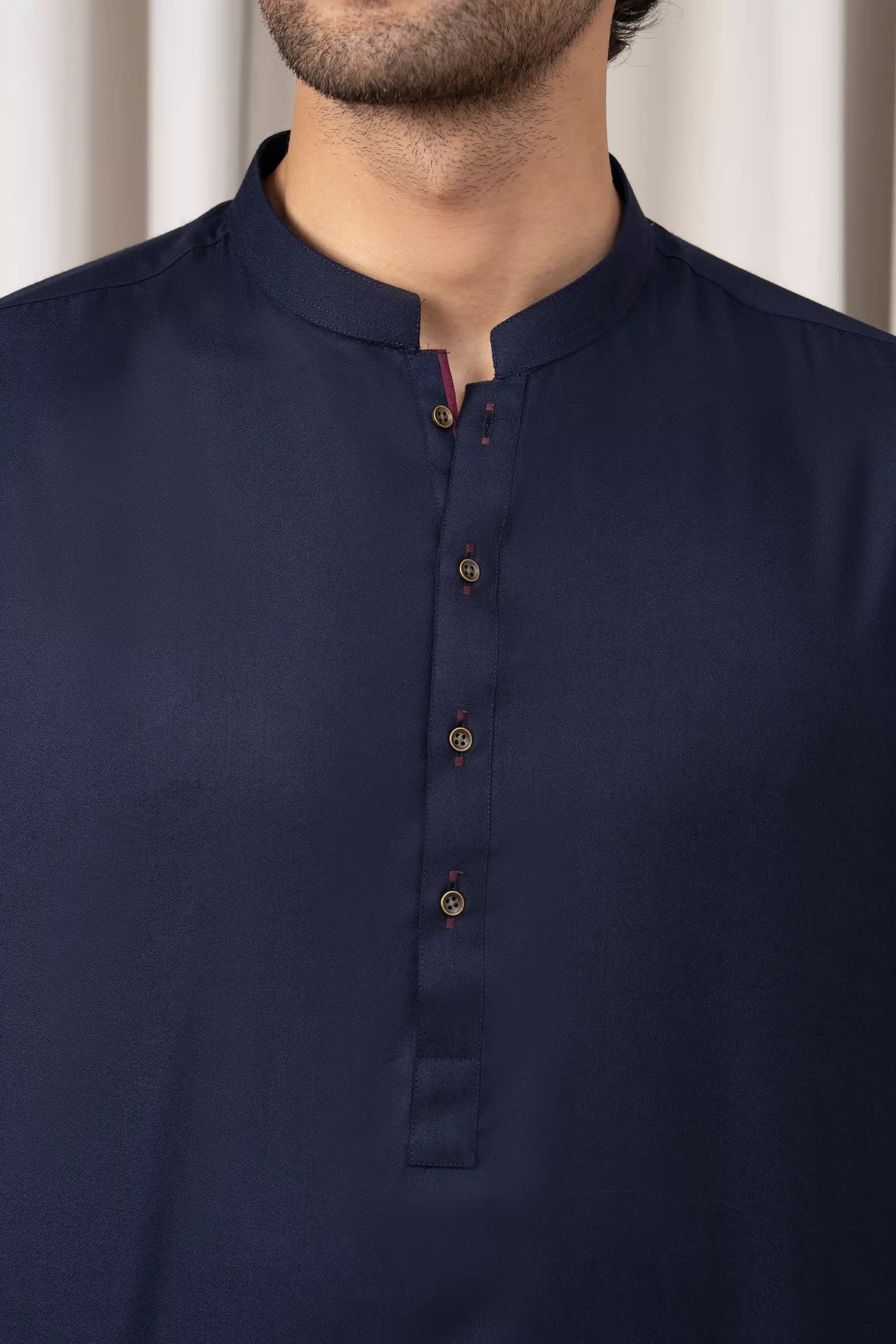 TEXTURED BLENDED KAMEEZ SHALWAR - SIGNATURE COLLECTION NAVY