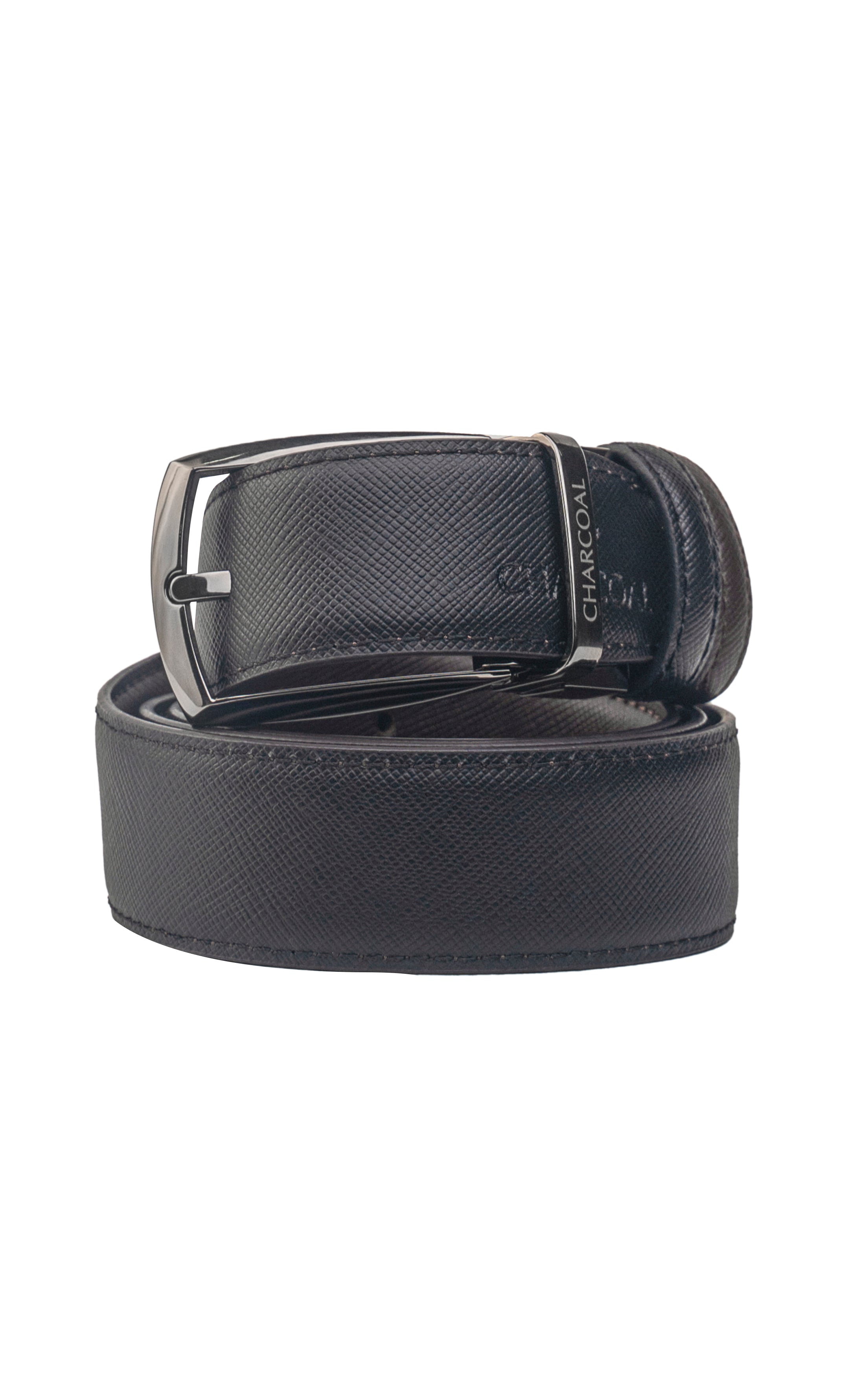 Self Textured Reversible Belt Black/ Brown