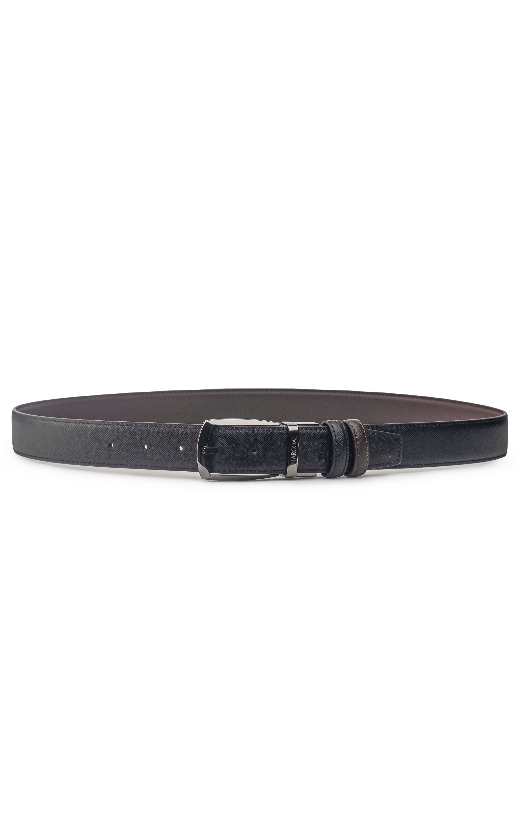 Self Textured Reversible Belt Black/ Brown
