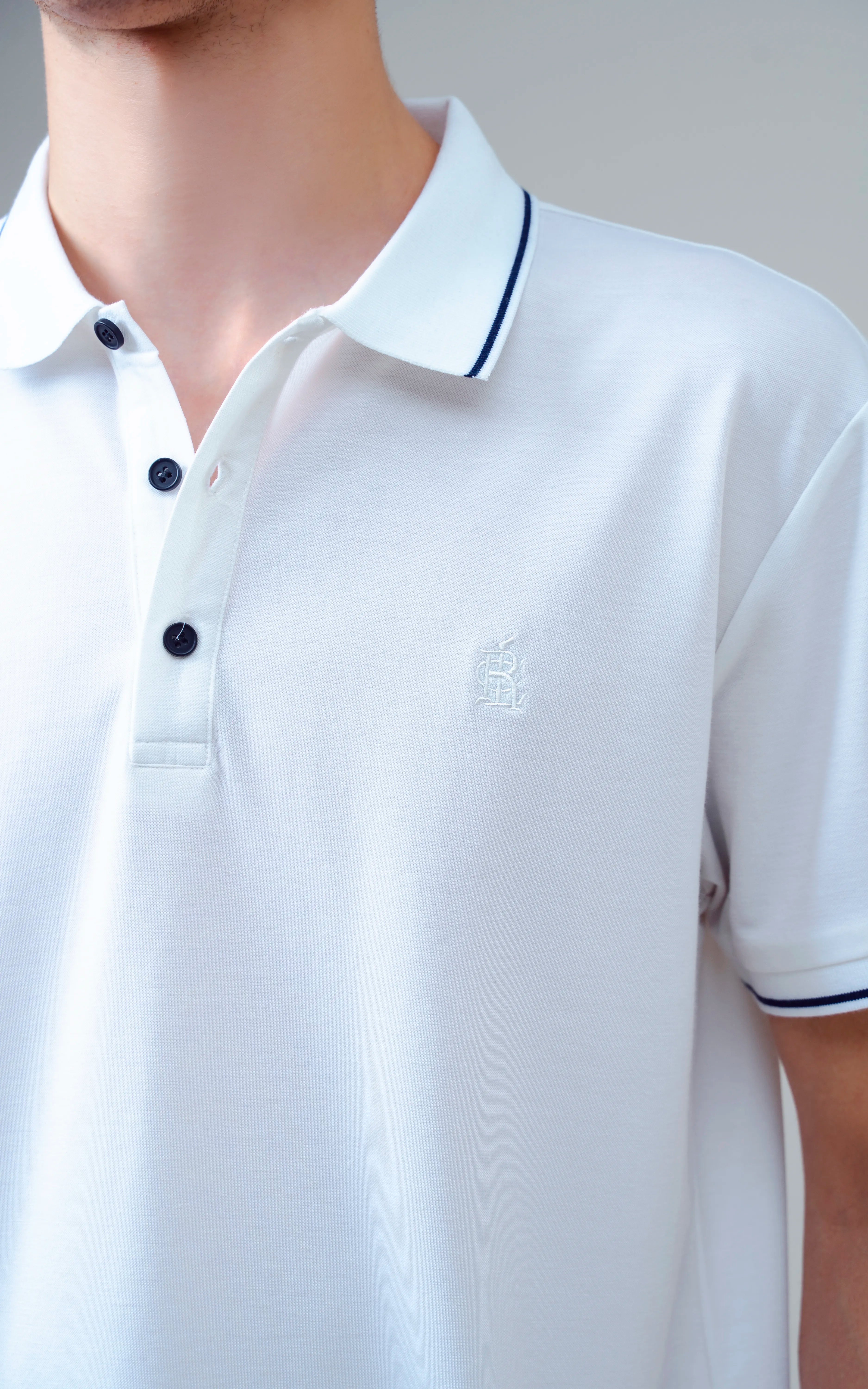 EXECUTIVE TIPPING POLO OFF WHITE