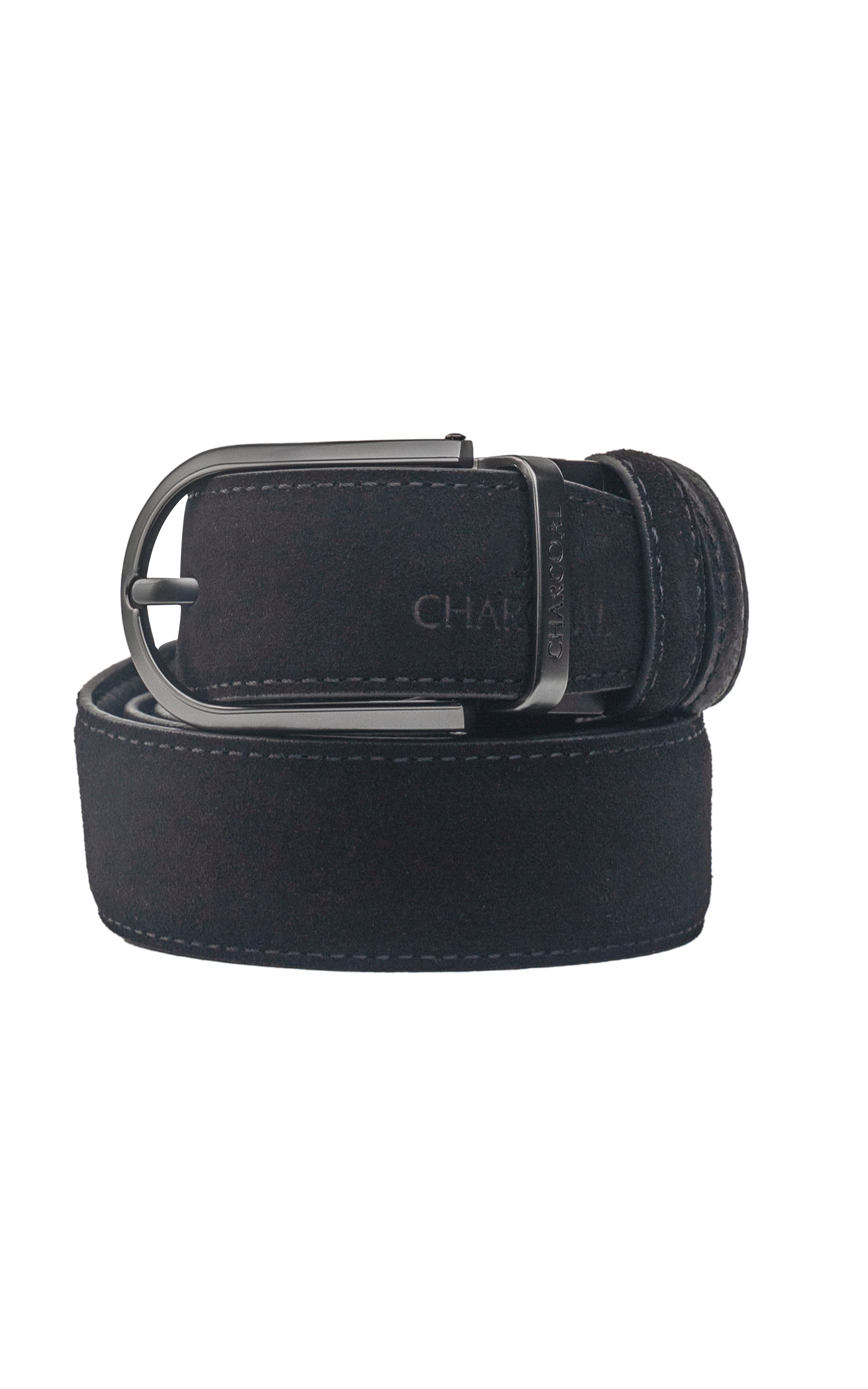 Suede Leather Reversible Belt Black