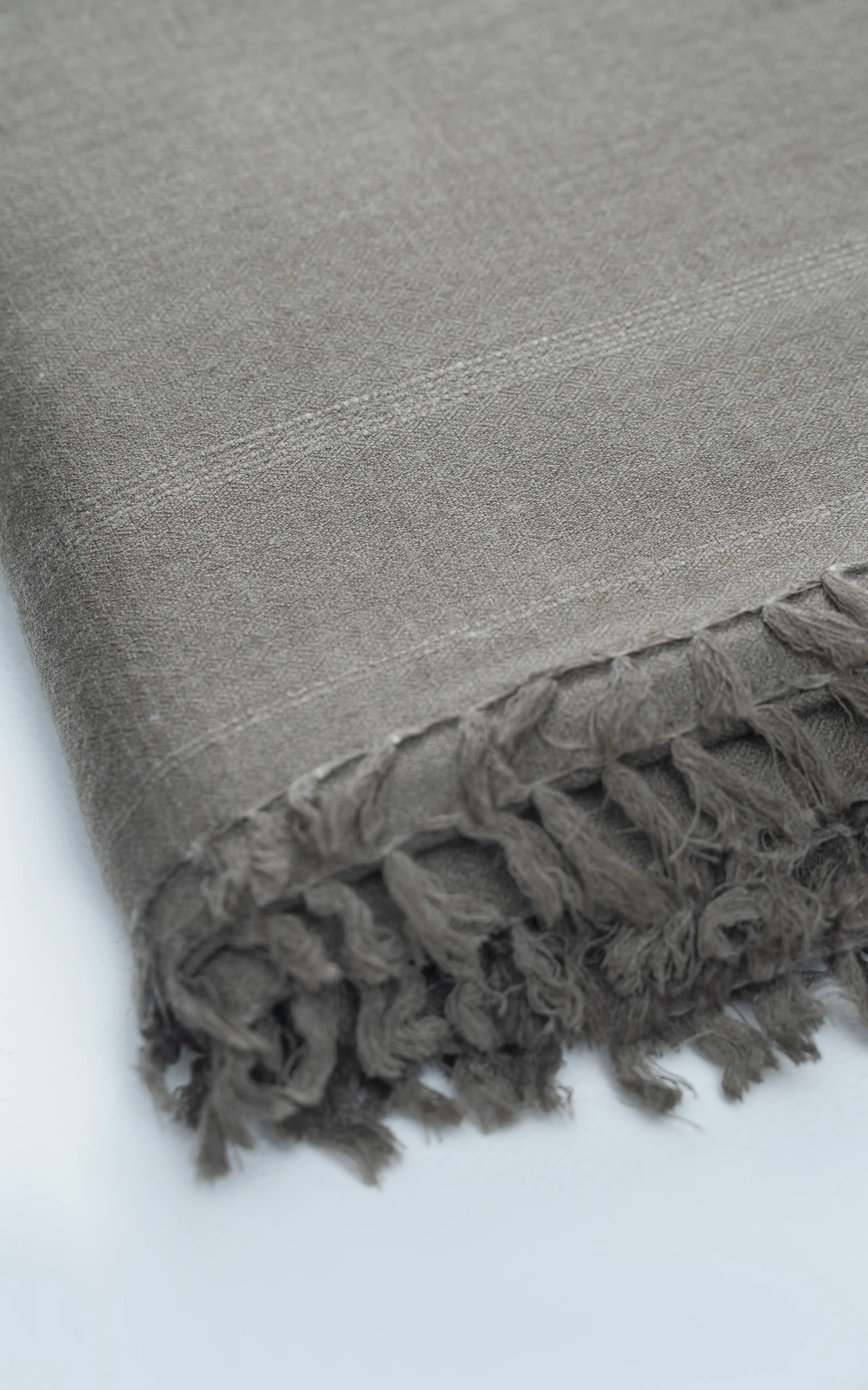 TEXTURED BLENDED | PREMIUM WOOL SHAWL LIGHT GREY