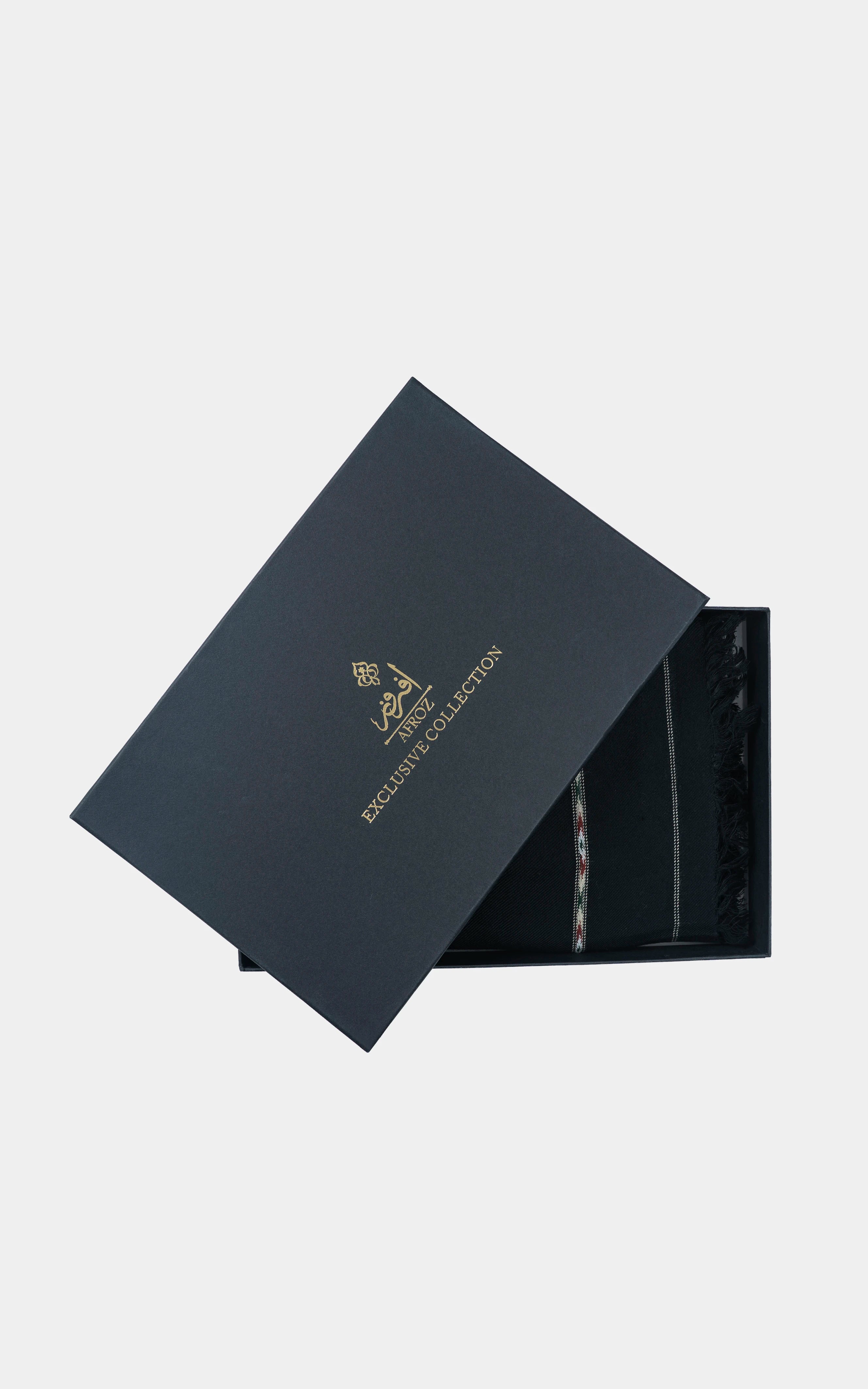 PLAIN BLENDED | CLASSIC WOOL SHAWL BLACK