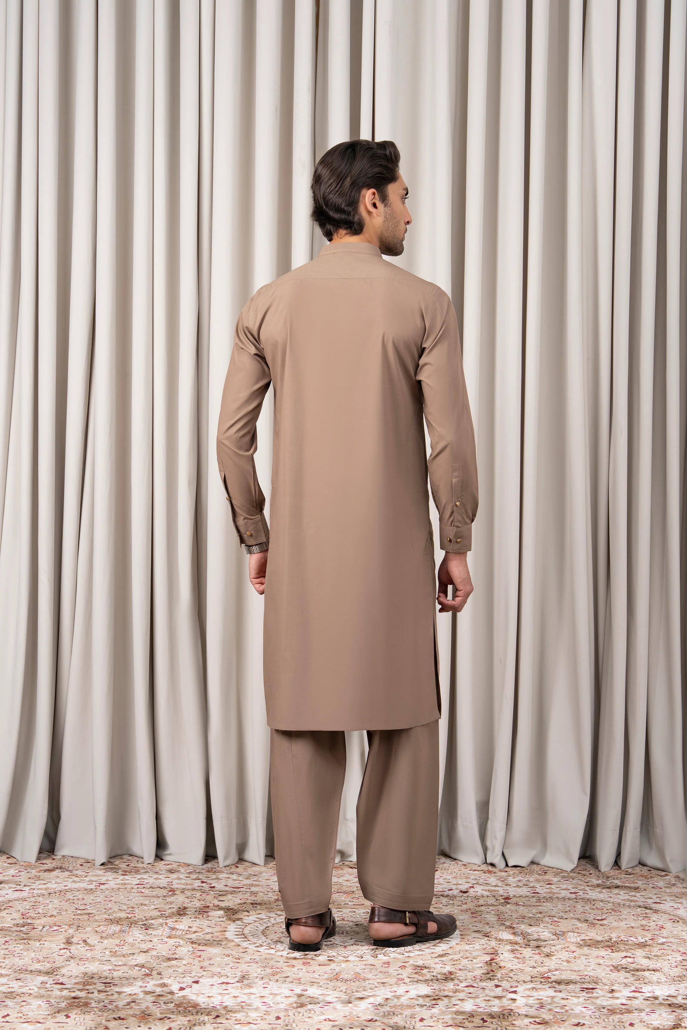 BLENDED KAMEEZ SHALWAR - PREMIUM COLLECTION KHAKI