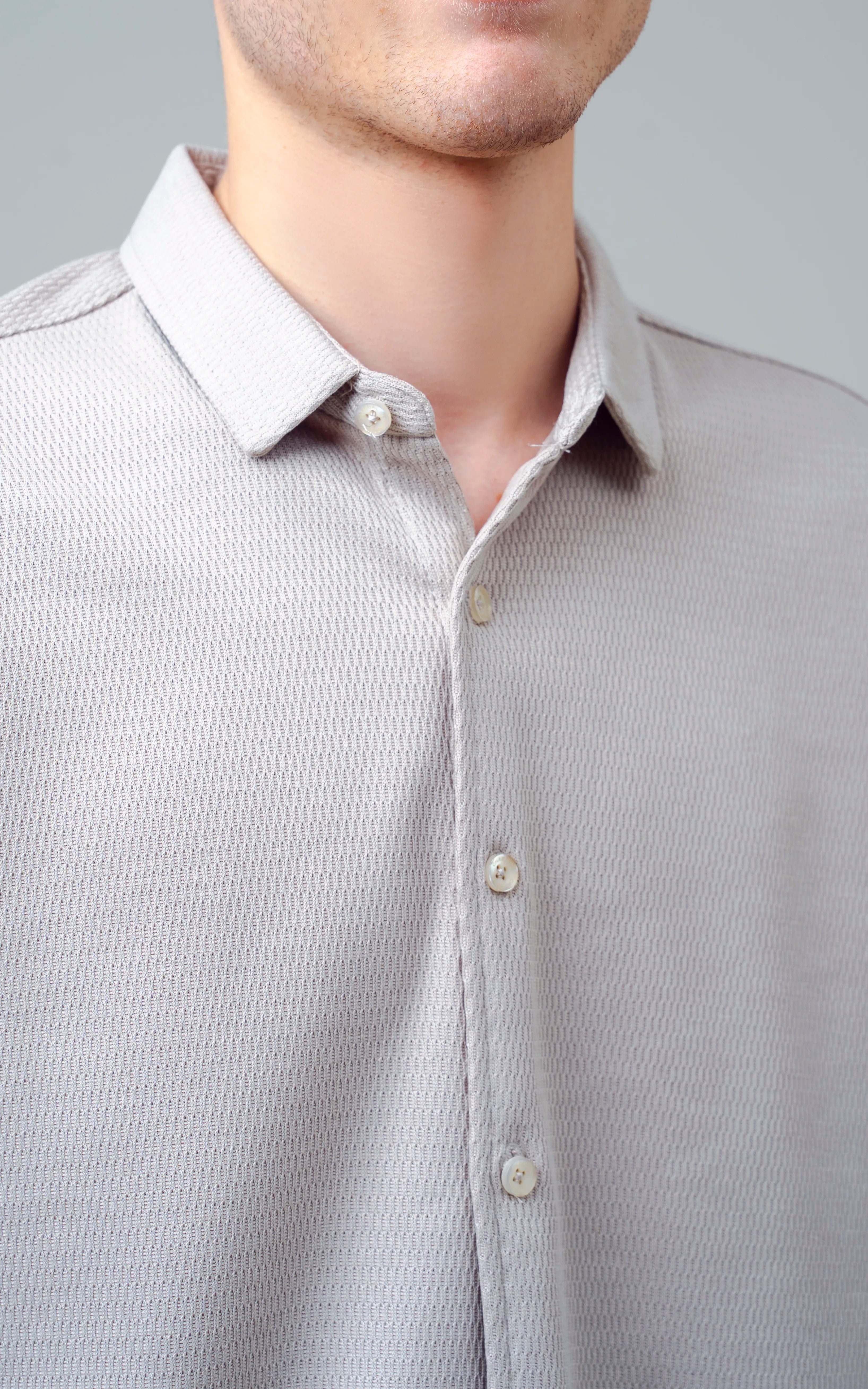 SMART FIT KNIT CASUAL SHIRT KHAKI