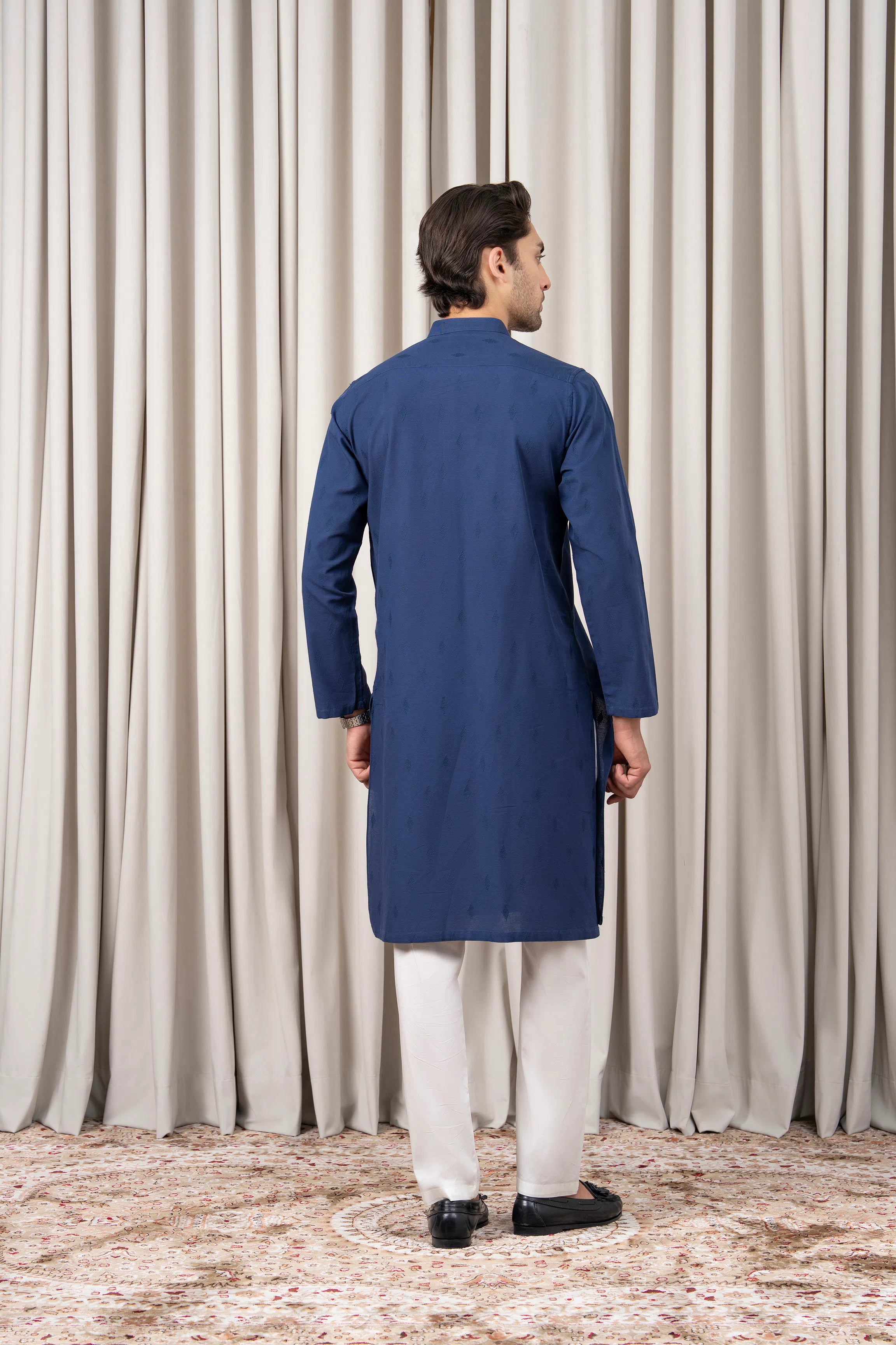 EMBROIDERED KURTA - SIGNATURE COLLECTION INDIGO BLUE