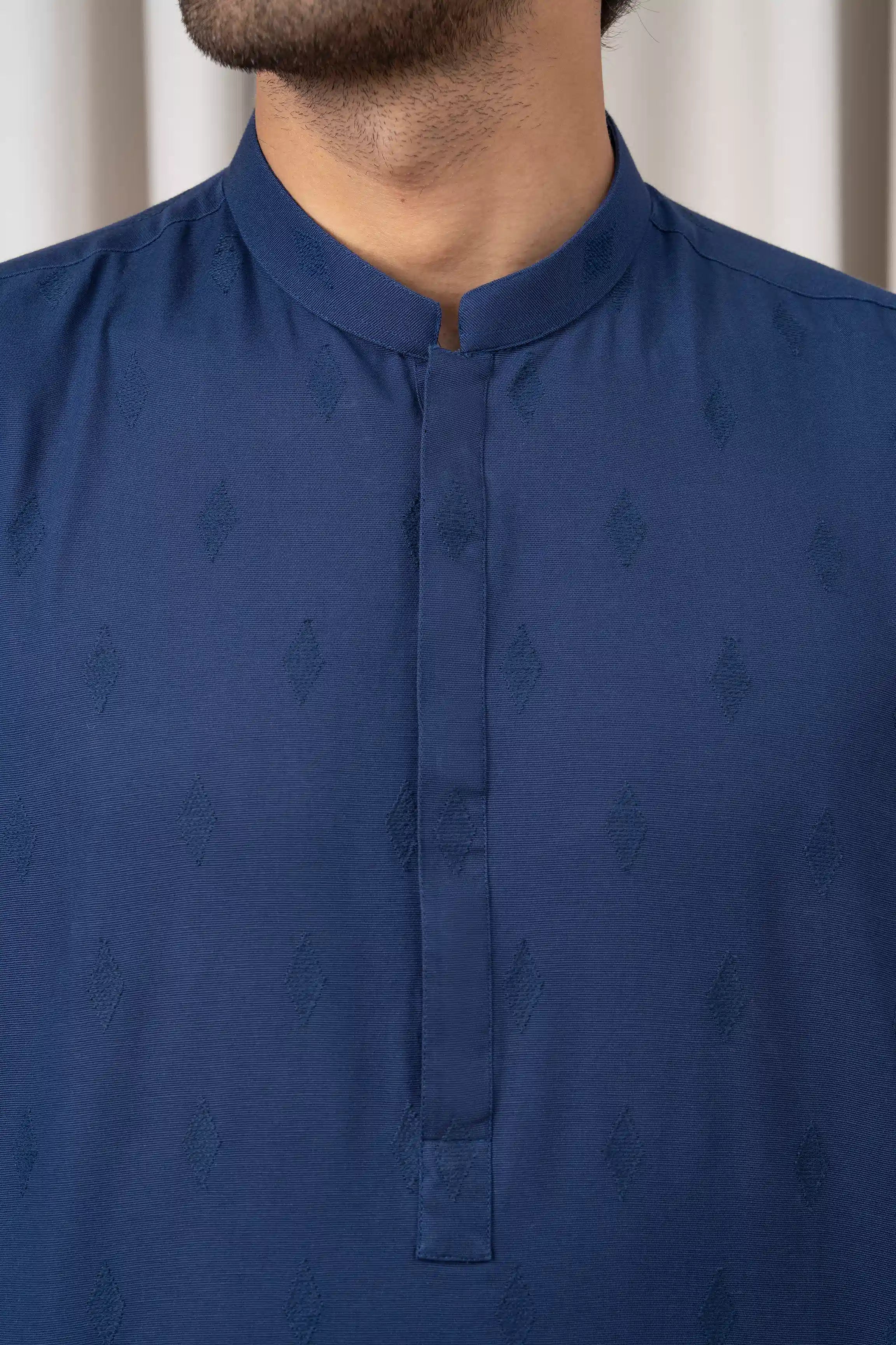 EMBROIDERED KURTA - SIGNATURE COLLECTION INDIGO BLUE