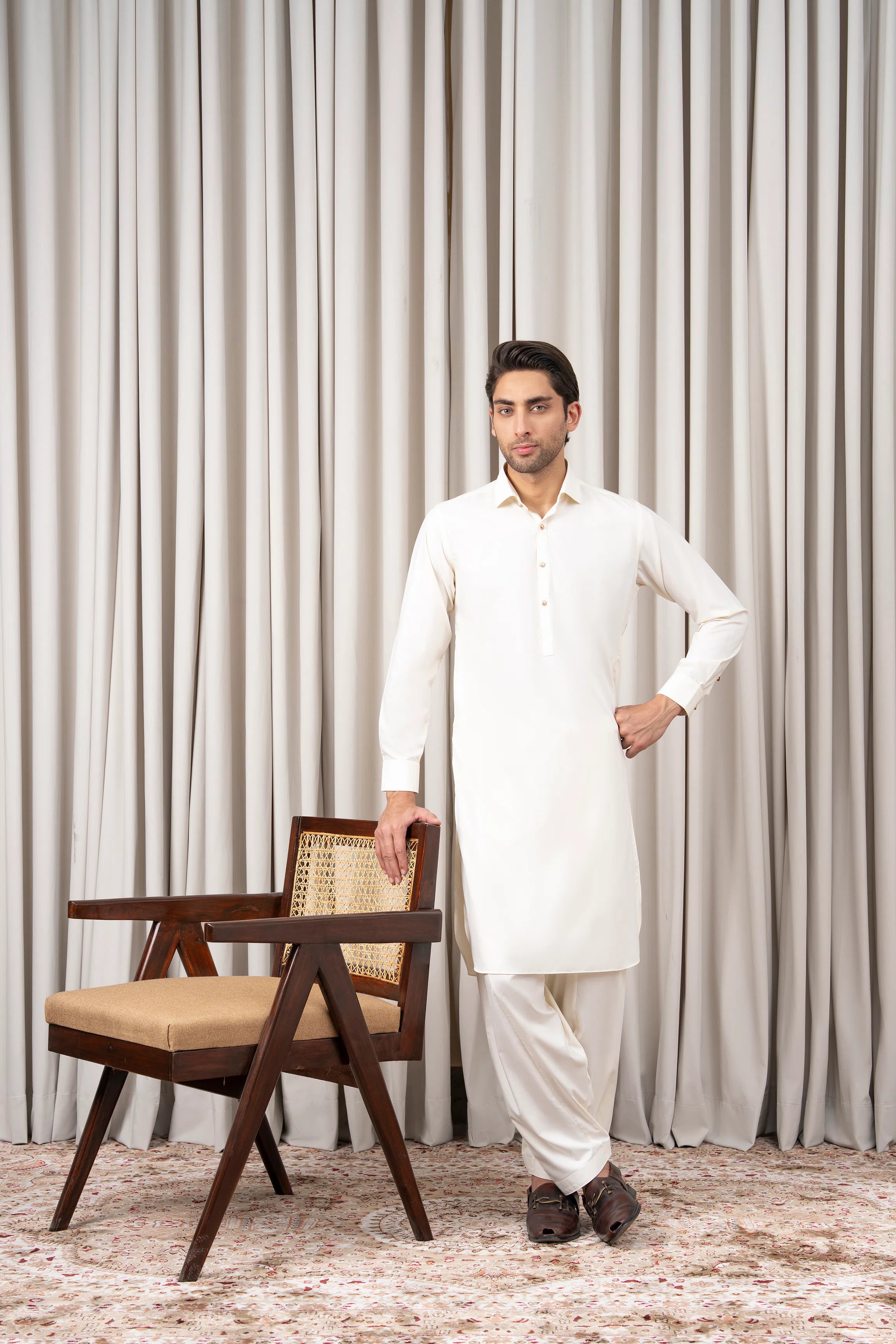 BLENDED KAMEEZ SHALWAR - PREMIUM COLLECTION OFF WHITE (Copy)