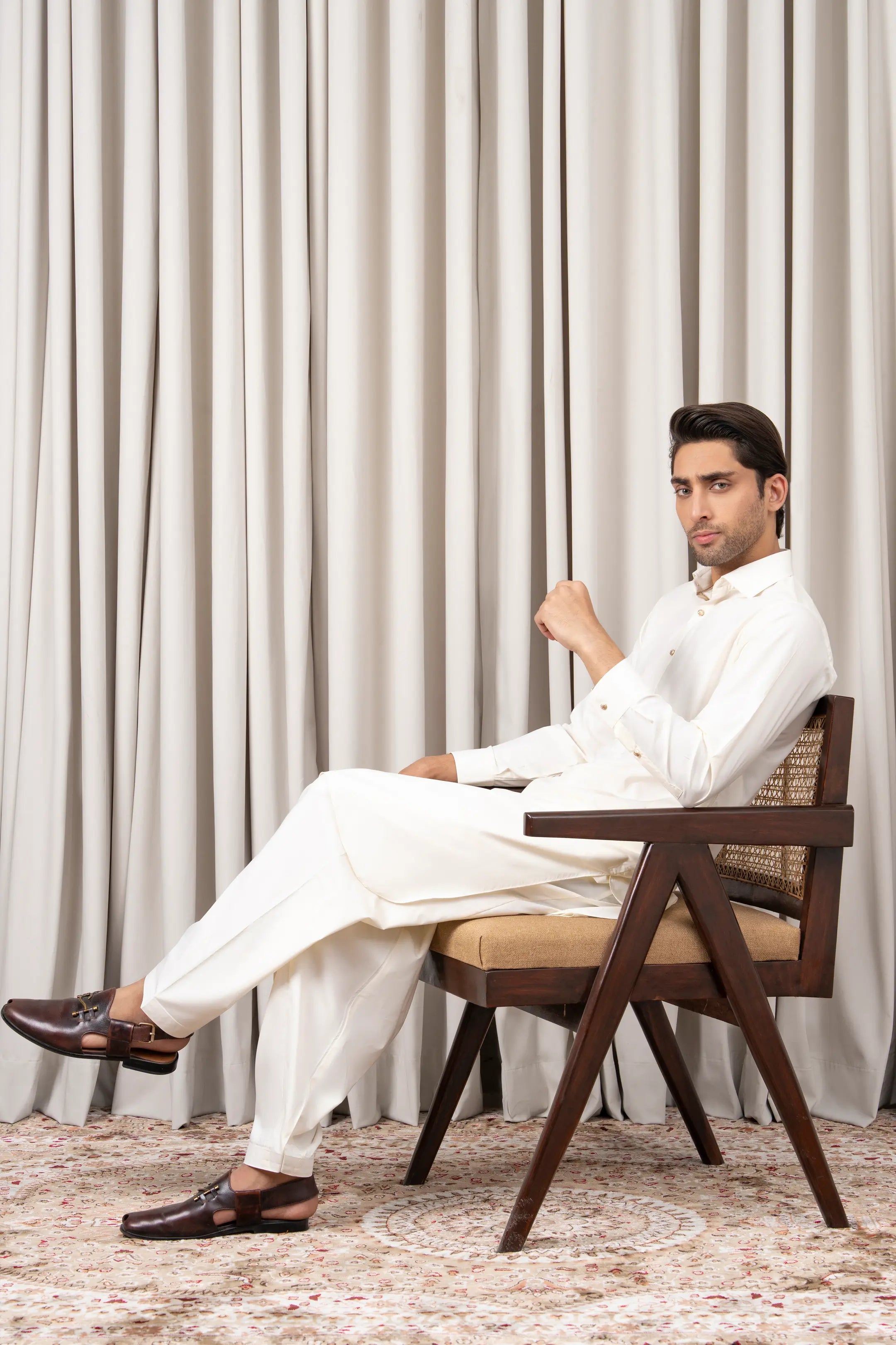 BLENDED KAMEEZ SHALWAR - PREMIUM COLLECTION OFF WHITE