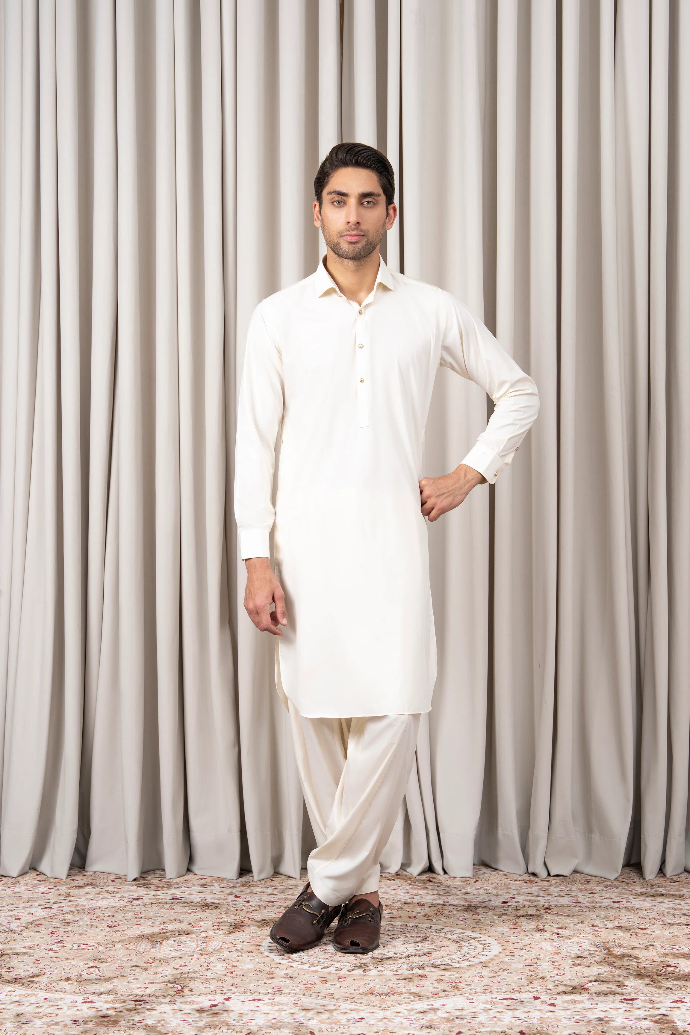 BLENDED KAMEEZ SHALWAR - PREMIUM COLLECTION OFF WHITE (Copy)