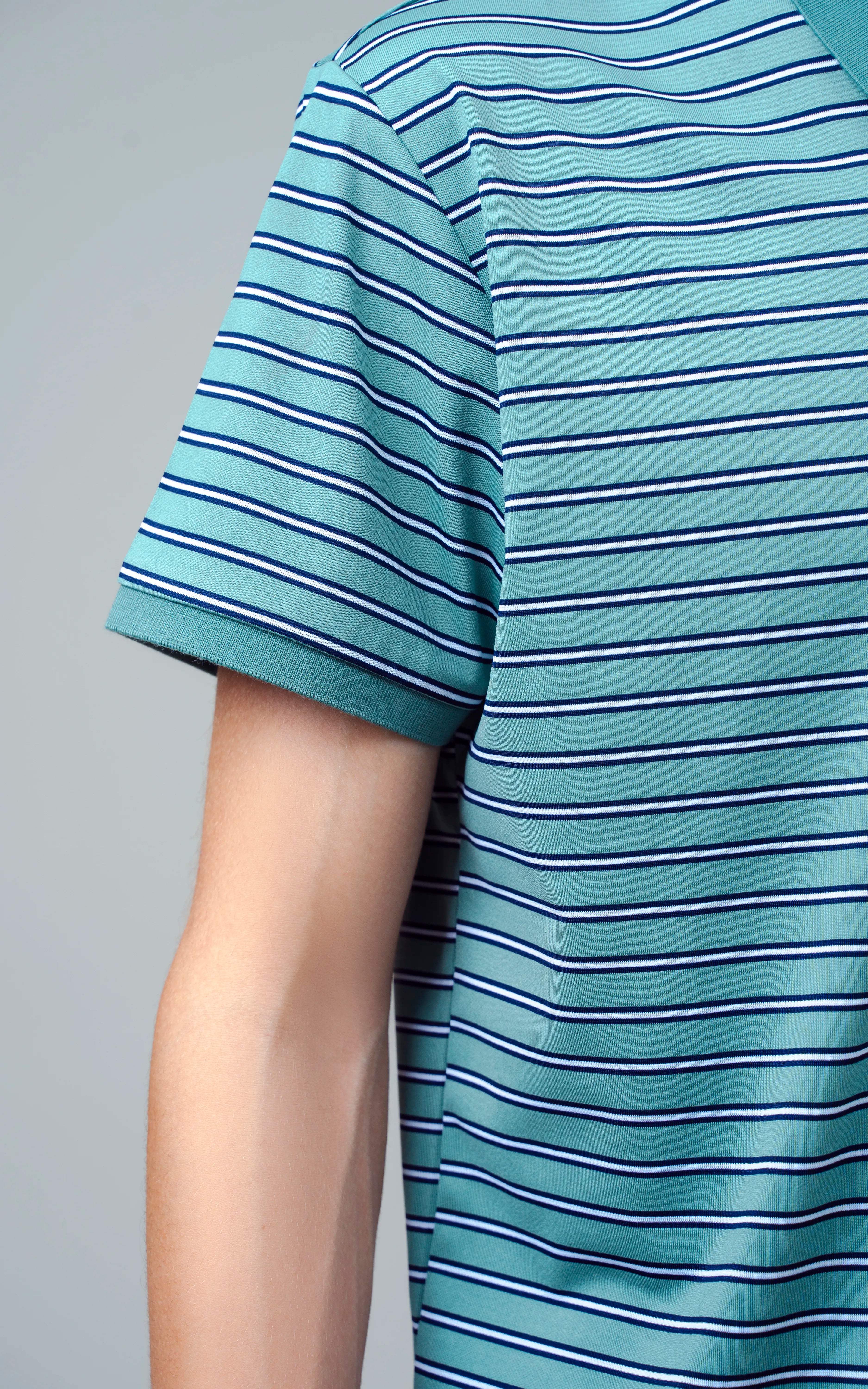 EXECUTIVE STRIPED POLO GREEN
