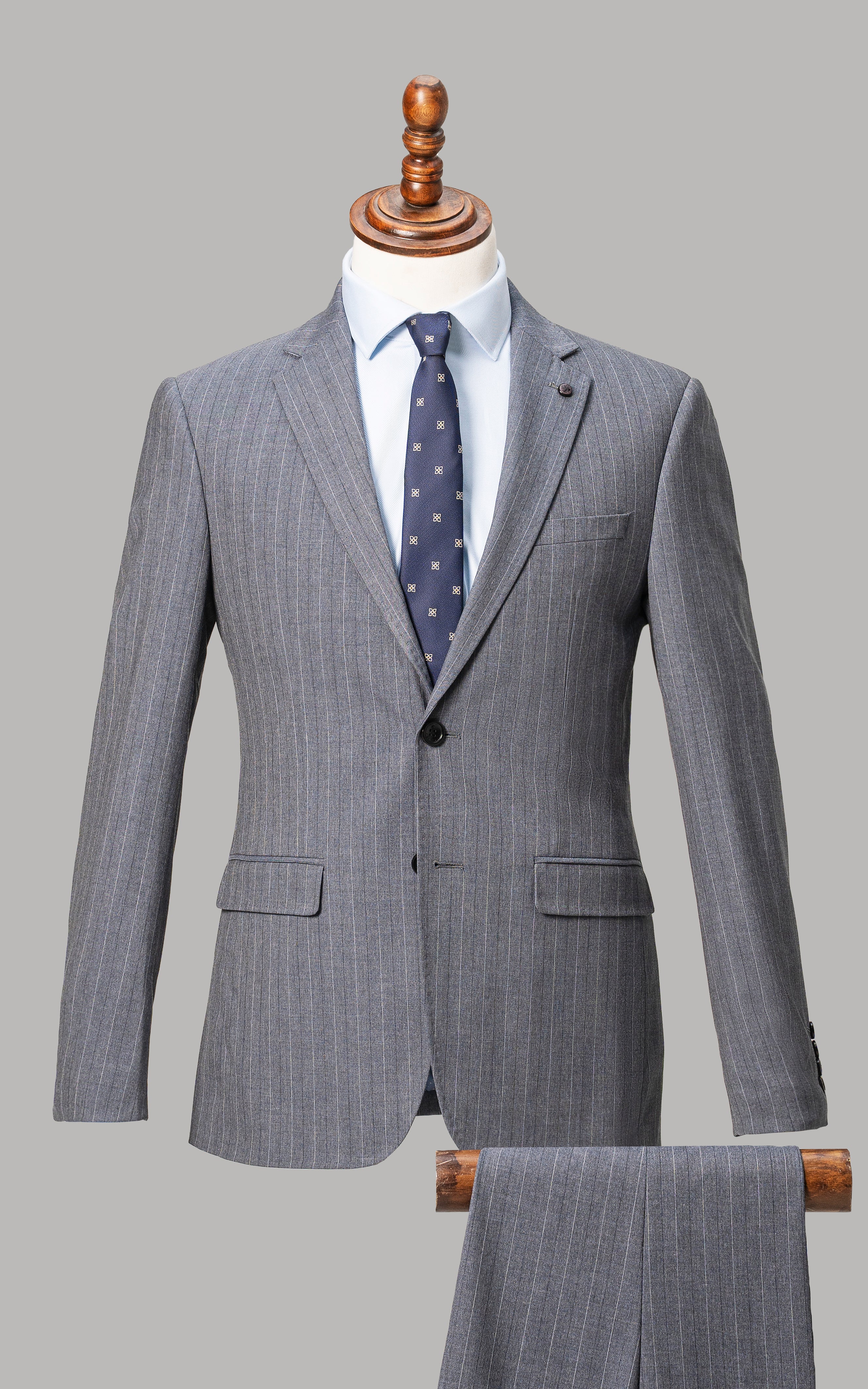 2 PIECE SUIT BLUE GREY