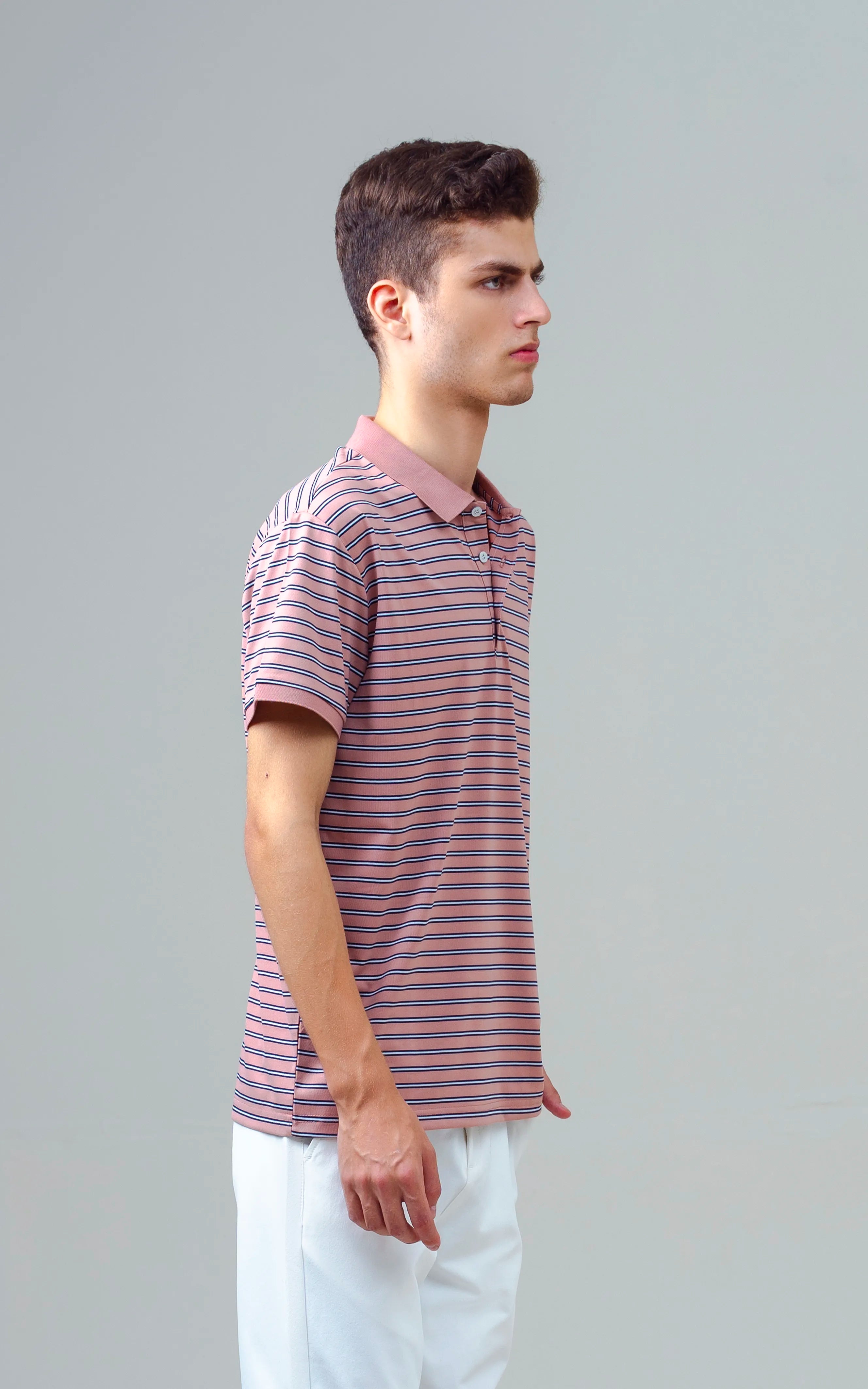 EXECUTIVE STRIPED POLO T PINK