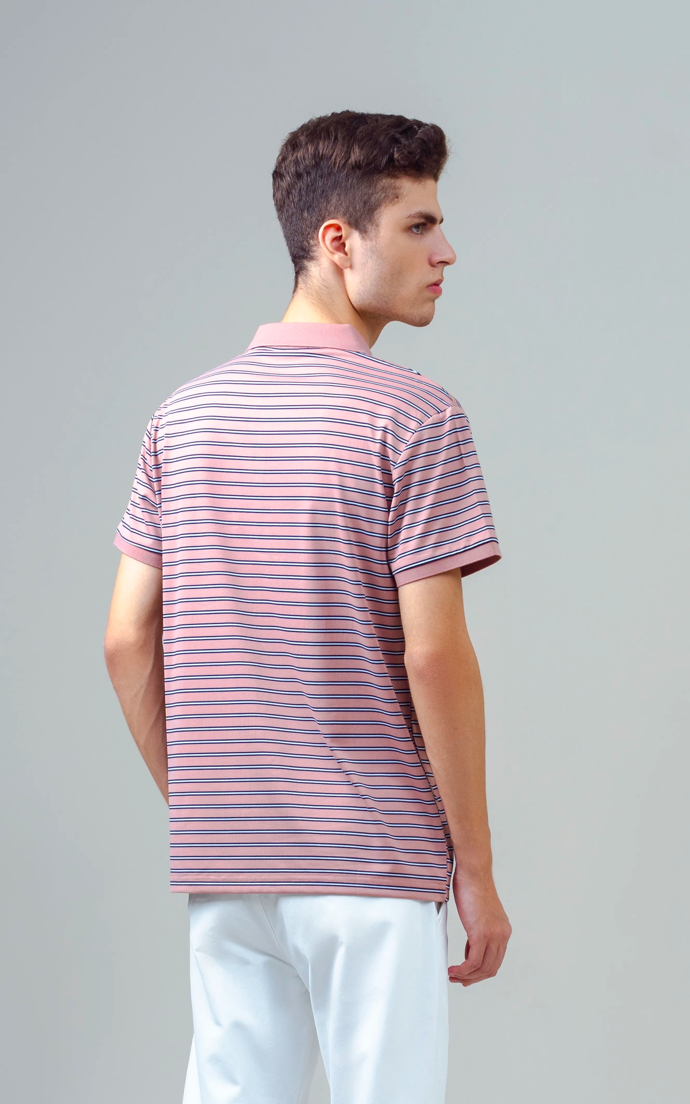 EXECUTIVE STRIPED POLO T PINK