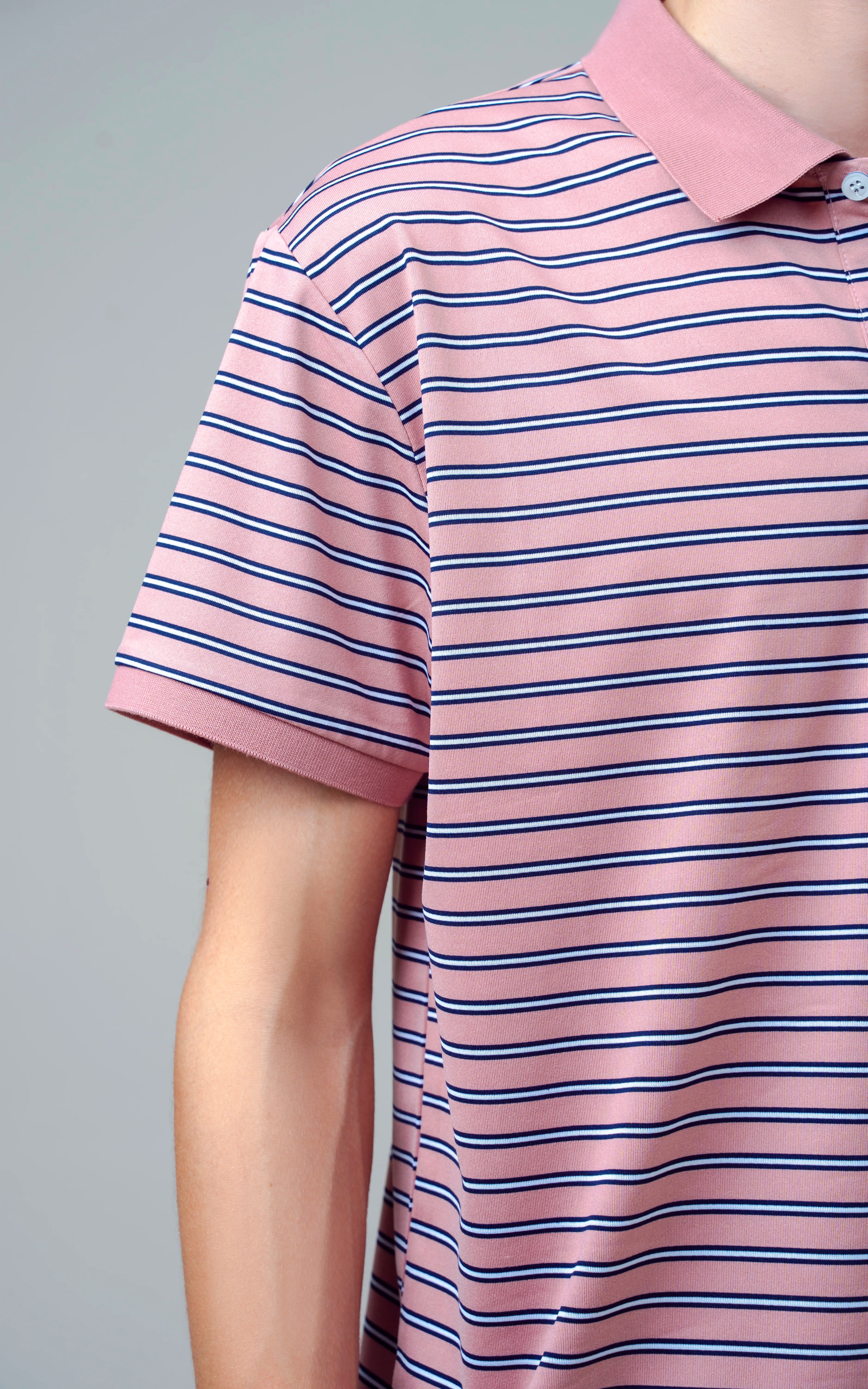 EXECUTIVE STRIPED POLO T PINK