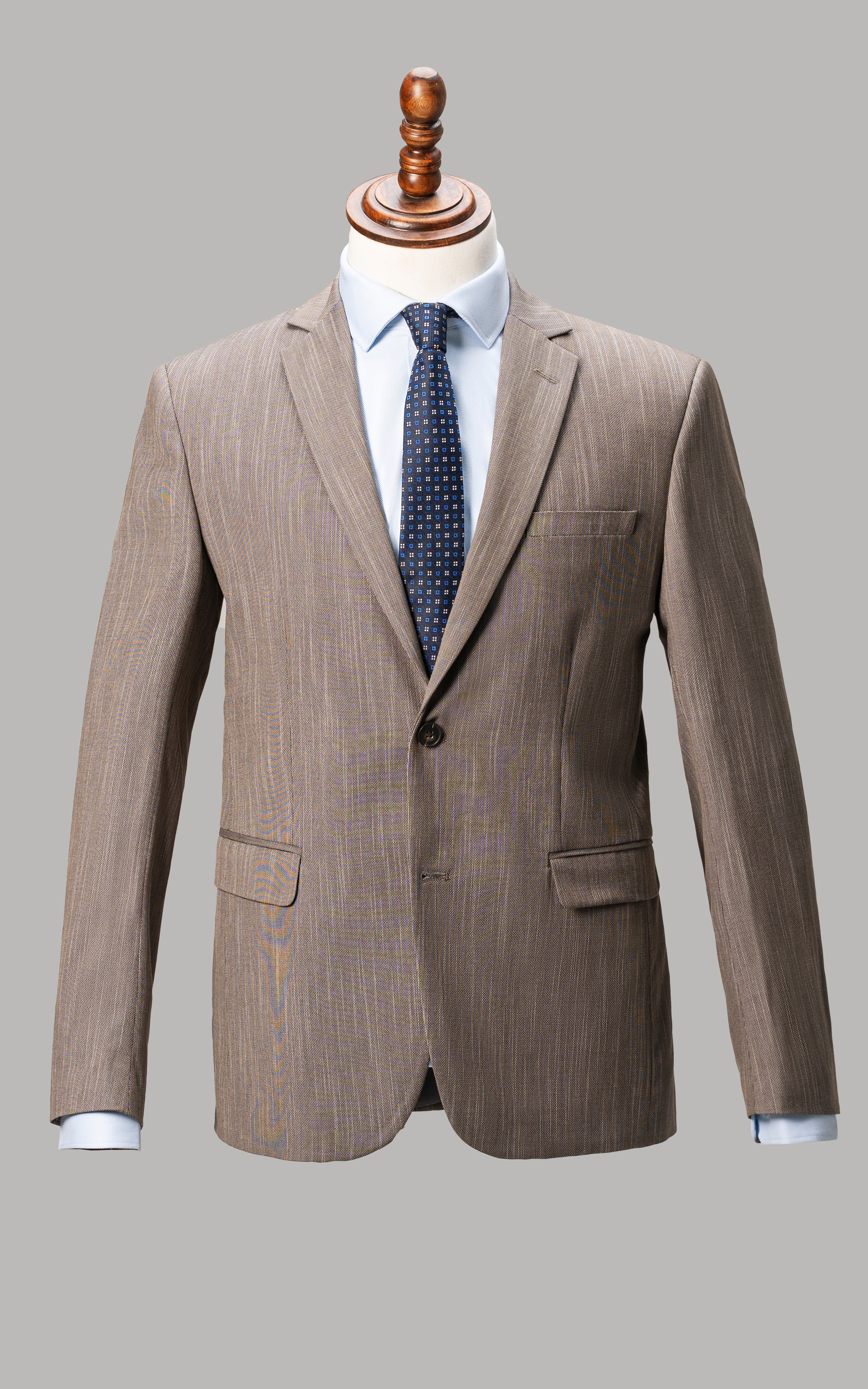SLIM FIT 2 PIECE SUIT BROWN