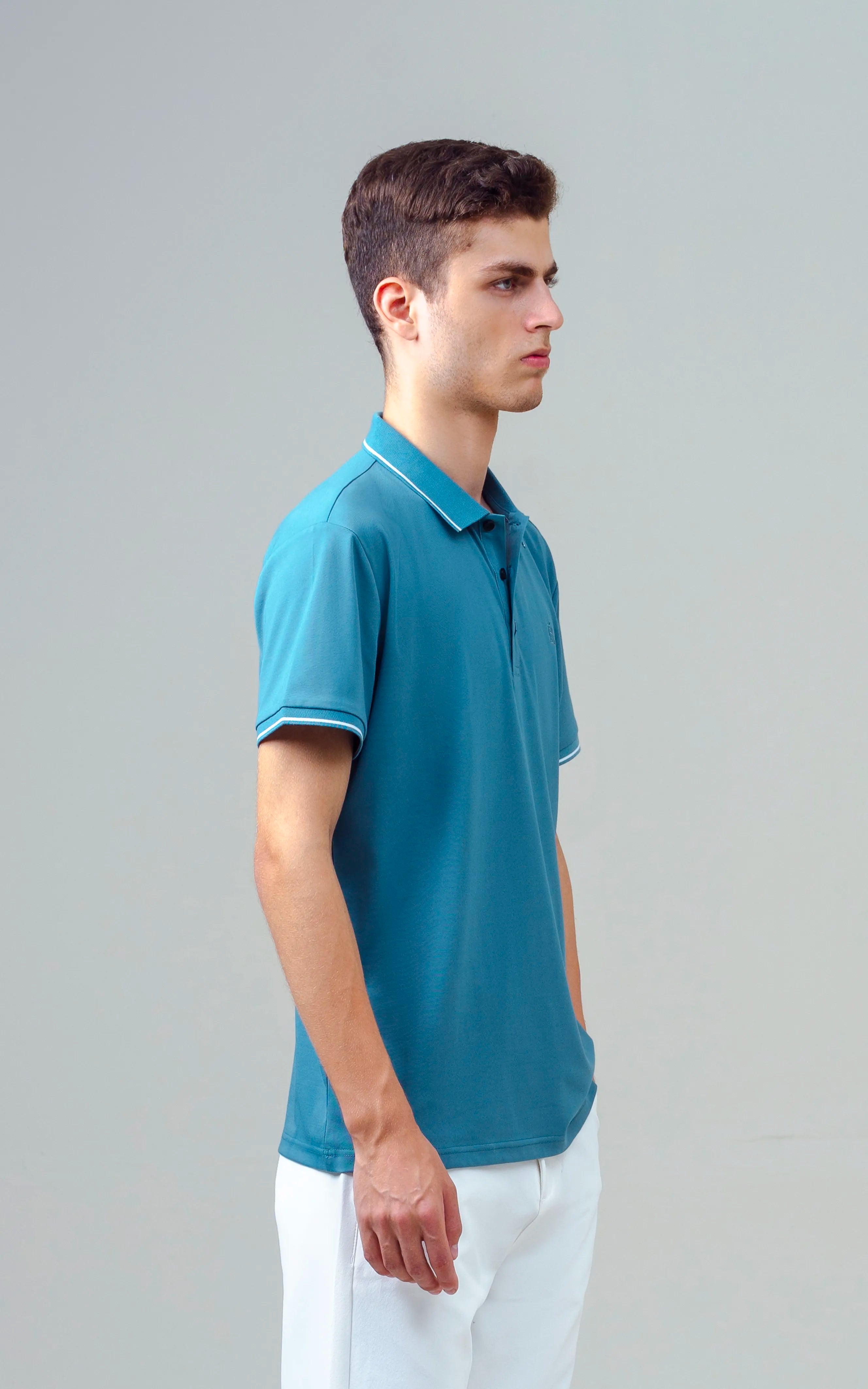 EXECUTIVE TIPPING POLO AQUA BLUE