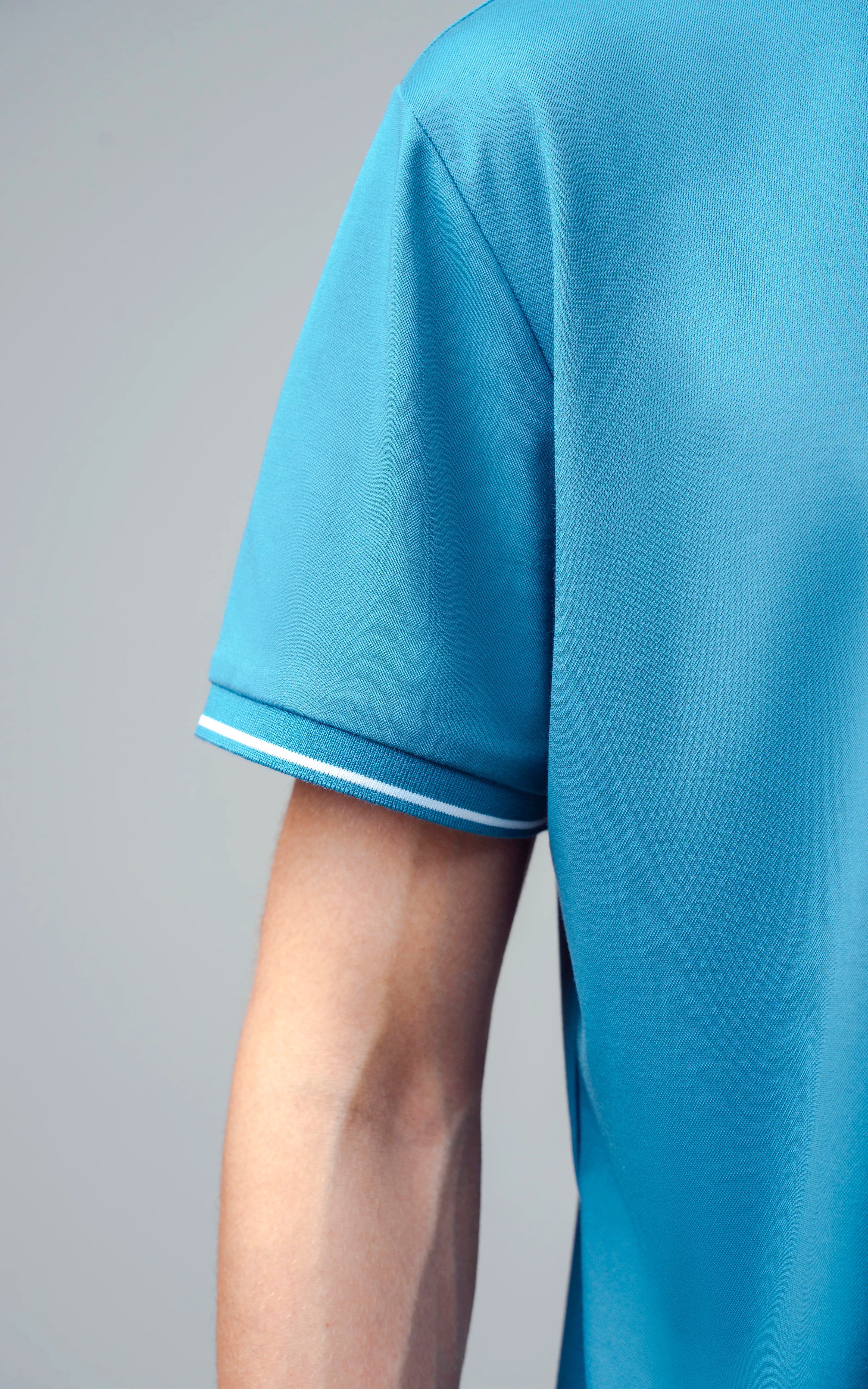 EXECUTIVE TIPPING POLO AQUA BLUE