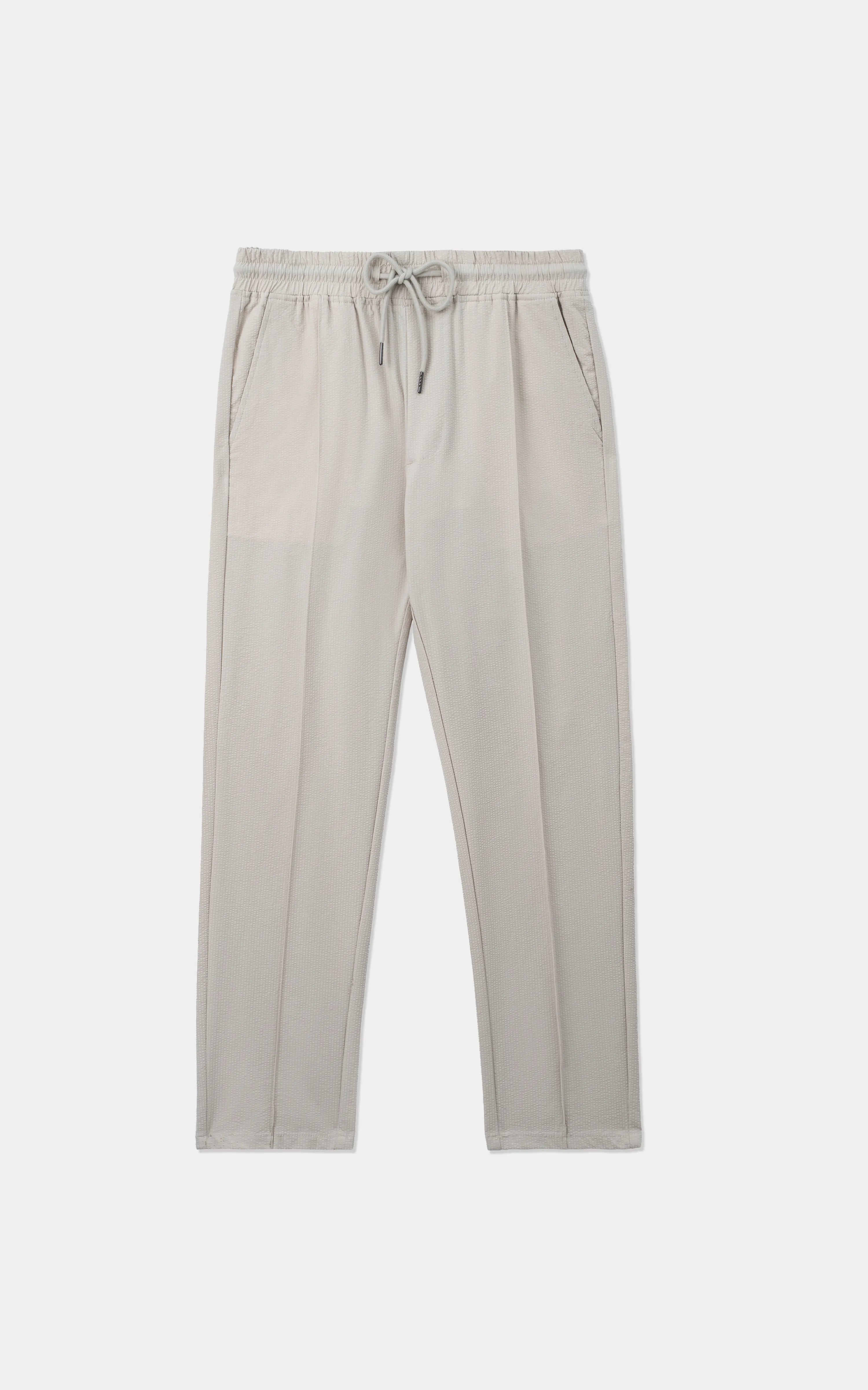 SEERSUCKER CASUAL TROUSER BEIGE